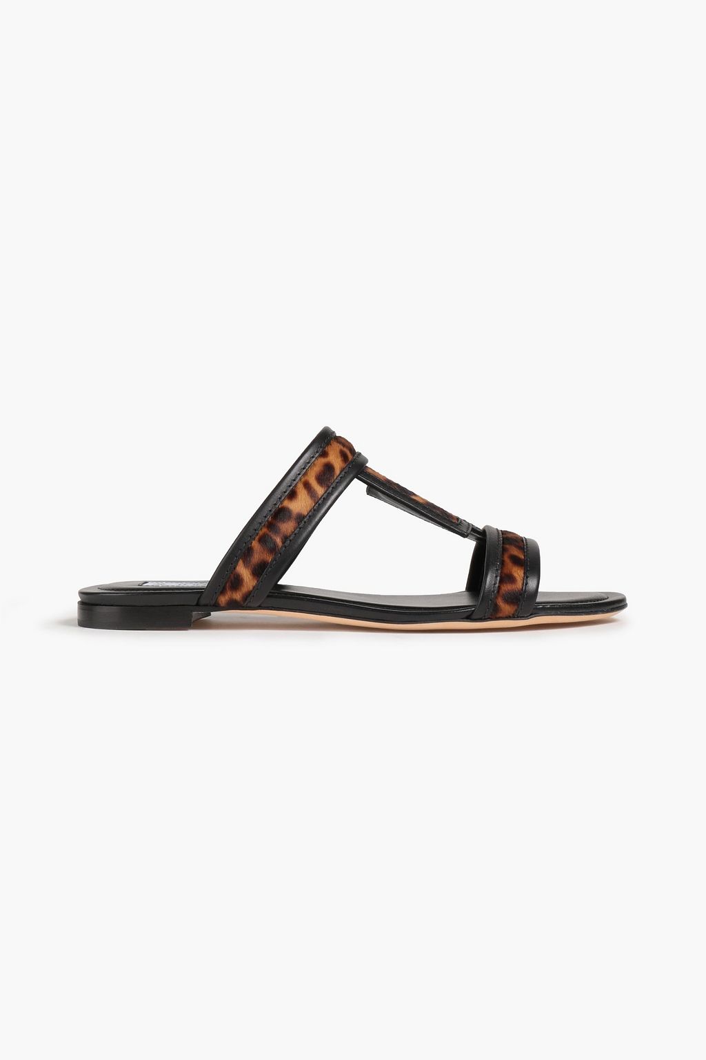 TOD'S Double T leopard-print calf-hair sandals | THE OUTNET