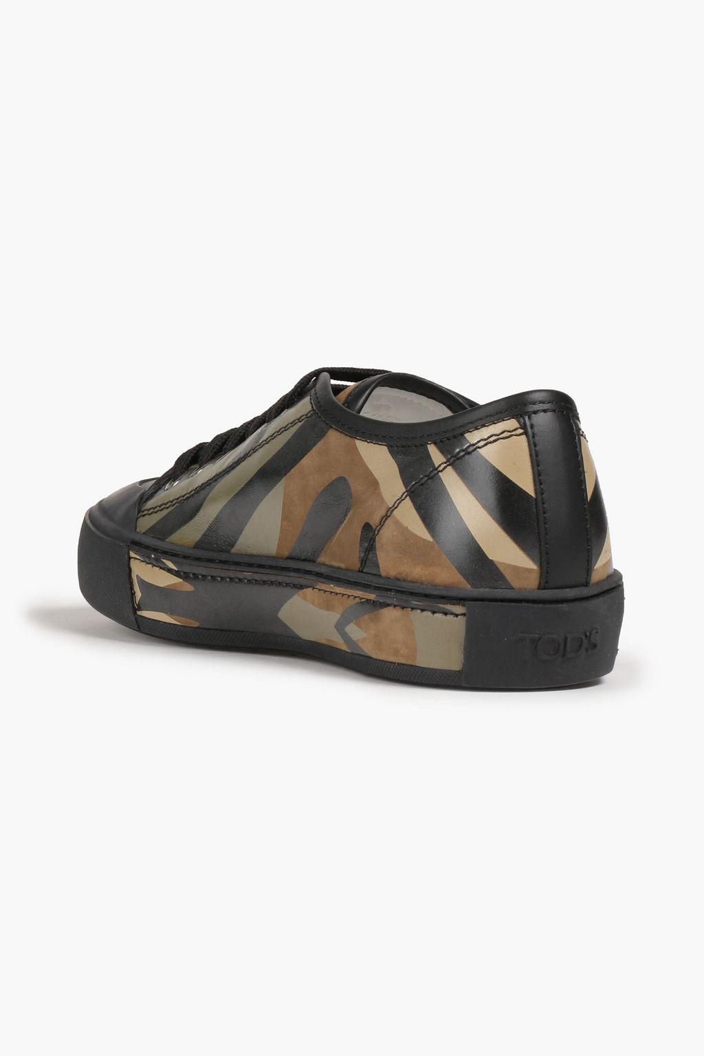 TOD'S حذاء سنيكرز من الجلد مزين بطبعة