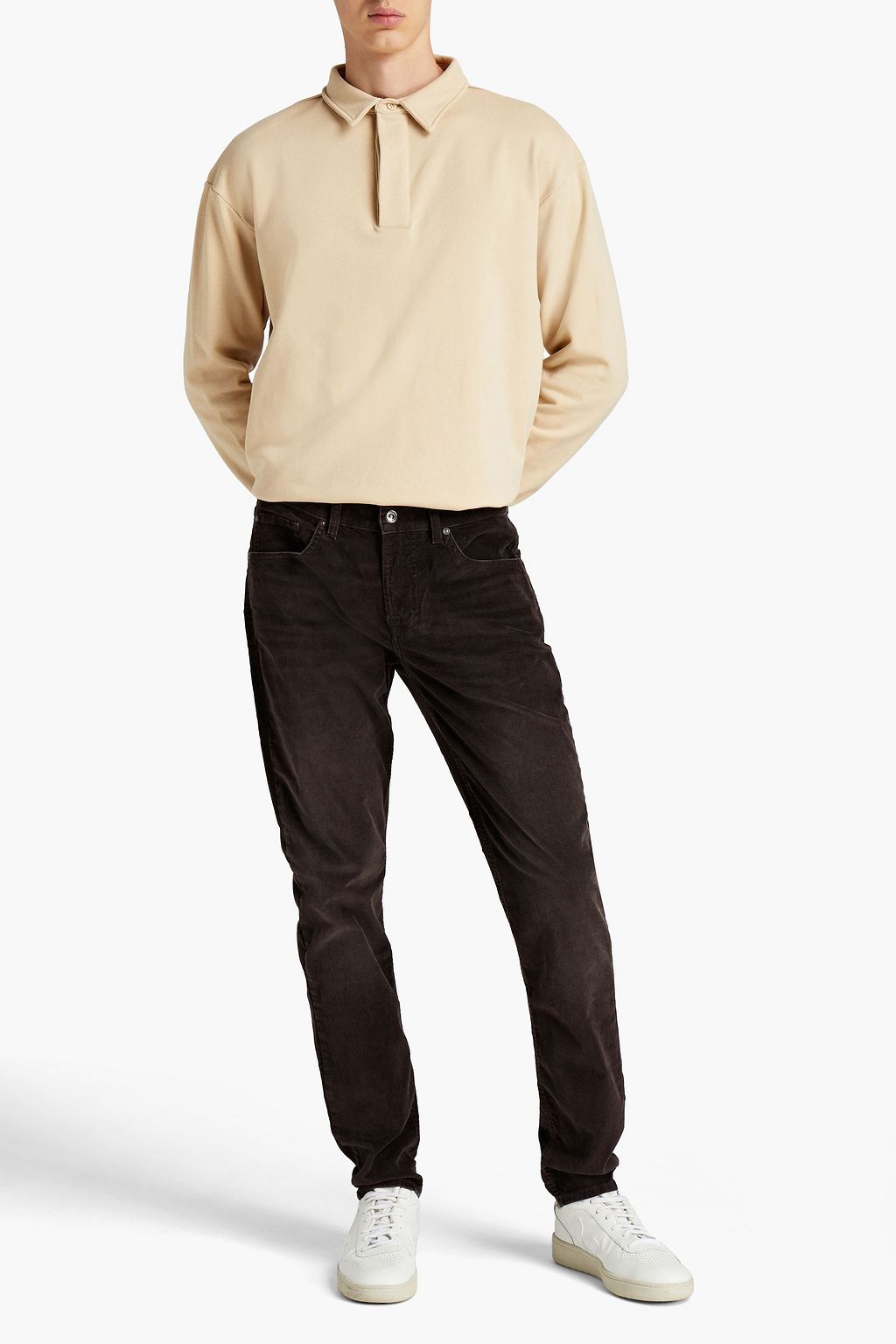 7 FOR ALL MANKIND Slimmy slim-fit cotton-blend velvet pants