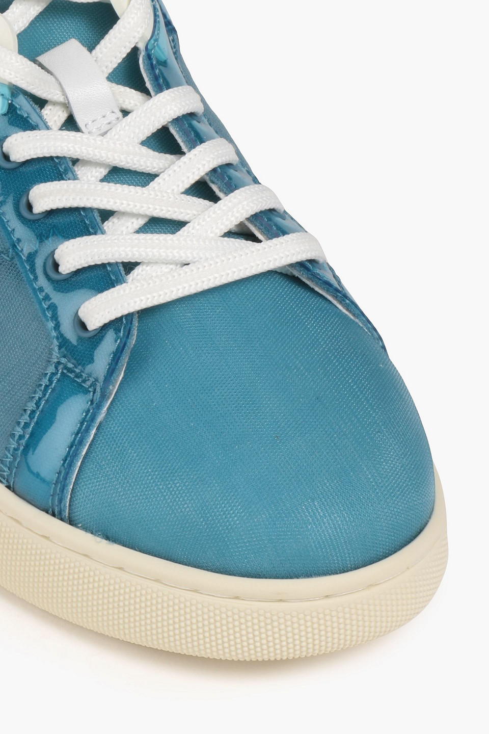 Shop Tod's Pvc And Leather-trimmed Mesh Sneakers In Teal