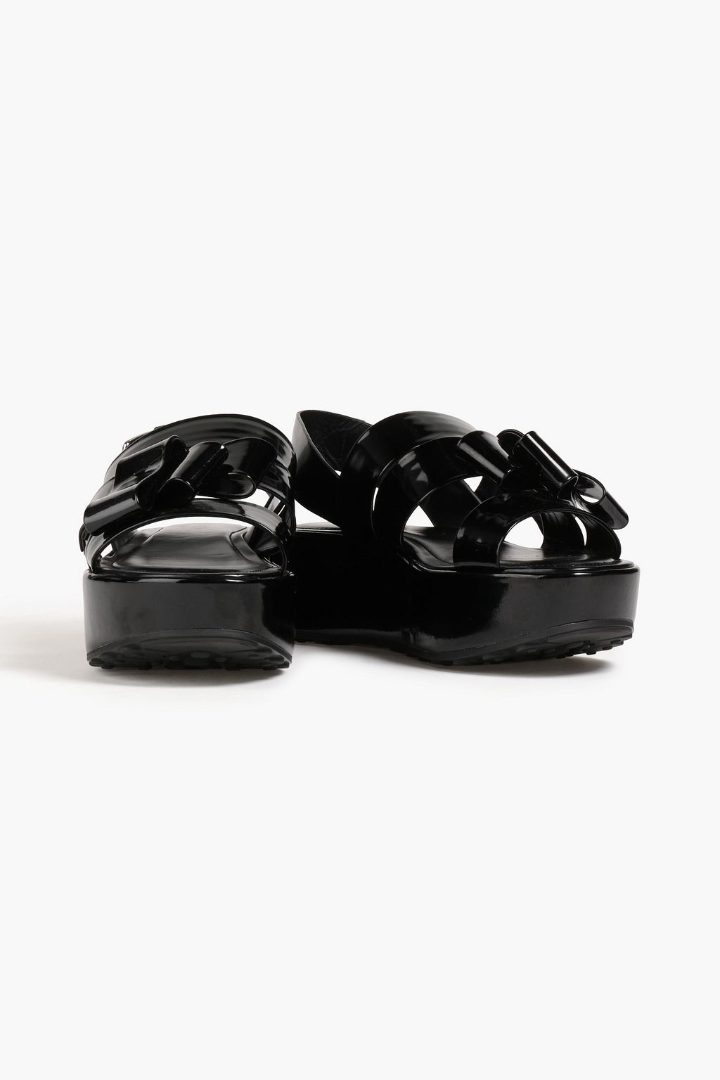 TOD'S パテントレザー プラットフォームサンダル