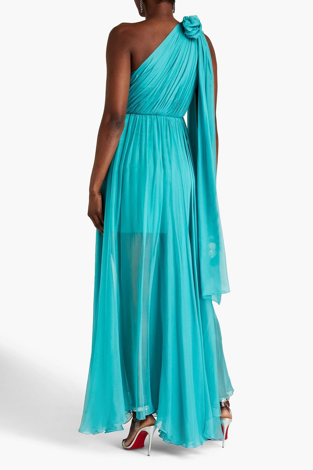 MARIA LUCIA HOHAN One-shoulder silk-crepon maxi dress