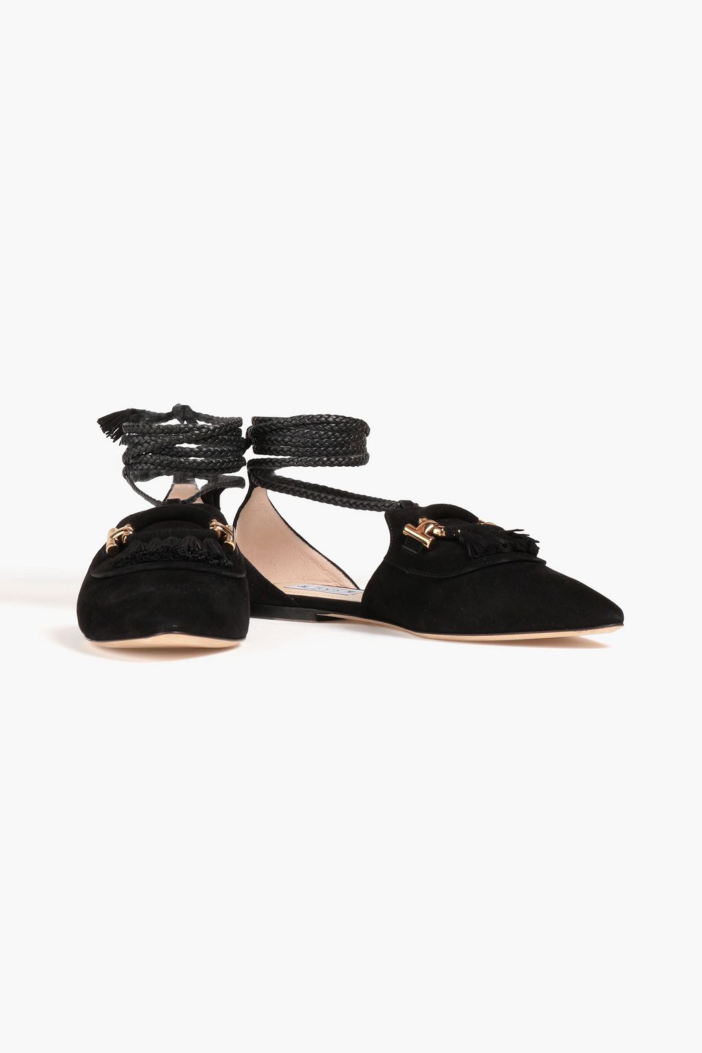 TOD'S スエード ポインテッドトゥフラットシューズ