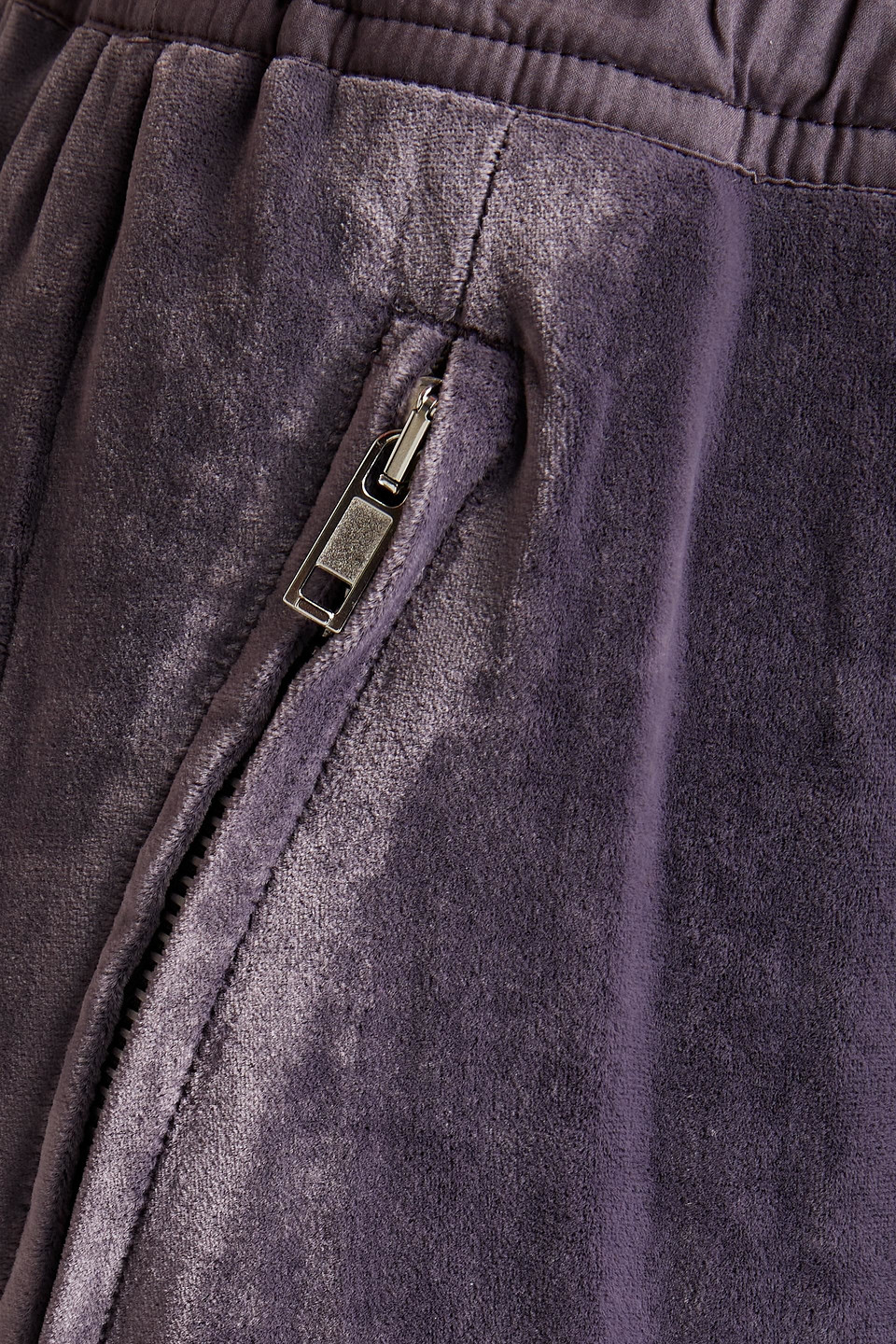 Rick Owens Cropped Velvet Tapered Pants In Dark Purple