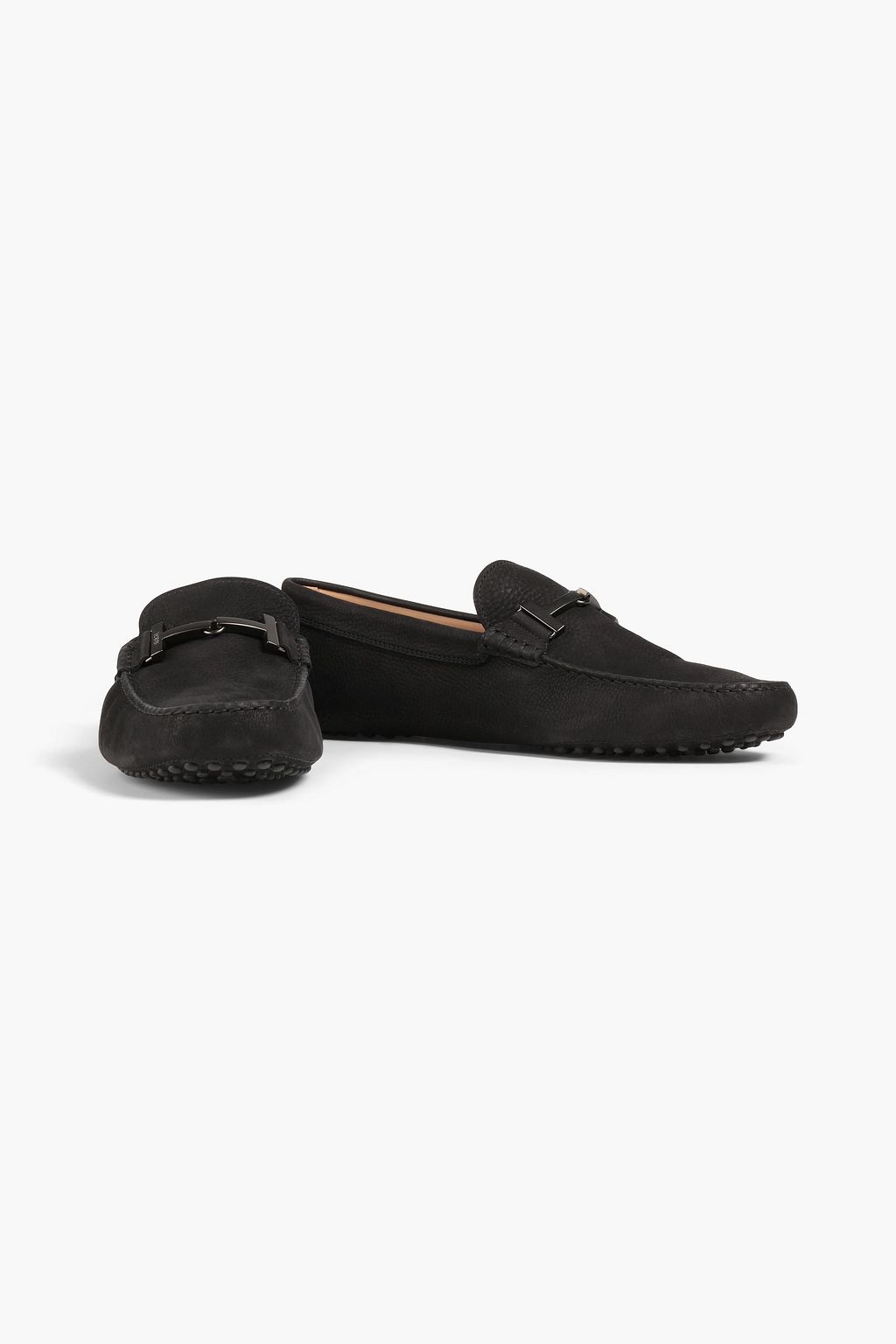 TOD'S Doppia embellished suede driving shoes