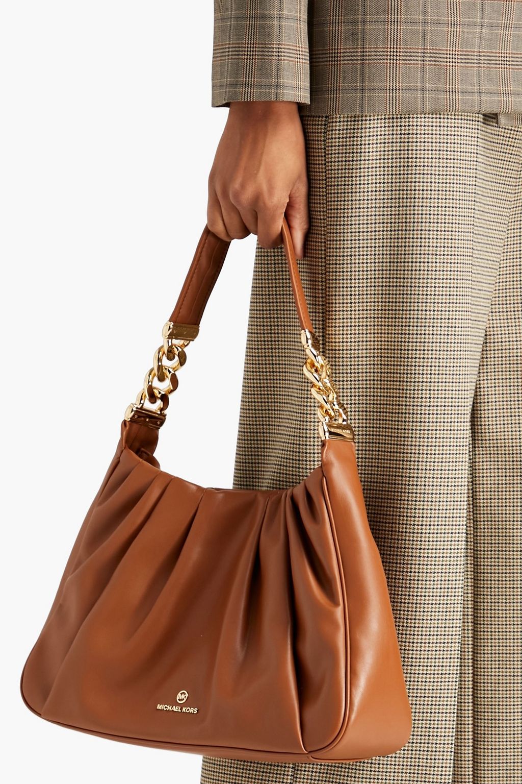 MICHAEL MICHAEL KORS Hannah pleated faux leather shoulder bag THE