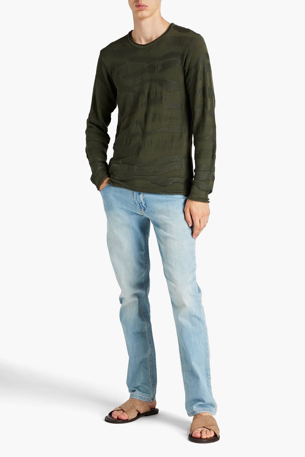 EMPORIO ARMANI Jacquard-knit sweater