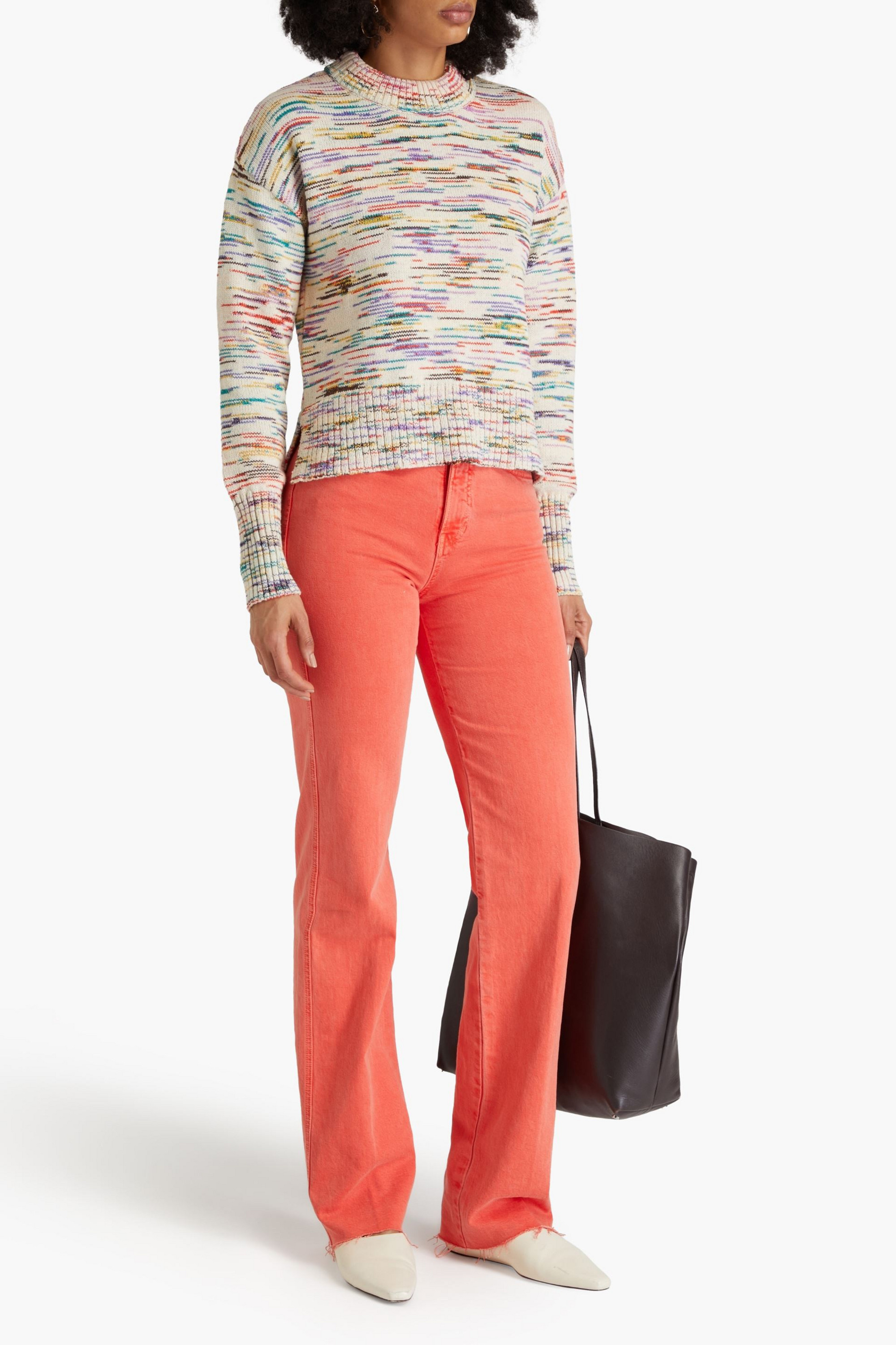 Veronica Beard Genora marled cotton-blend sweater