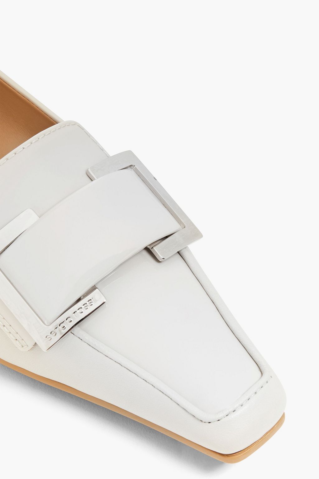 Embellished smooth and patent-leather loafers