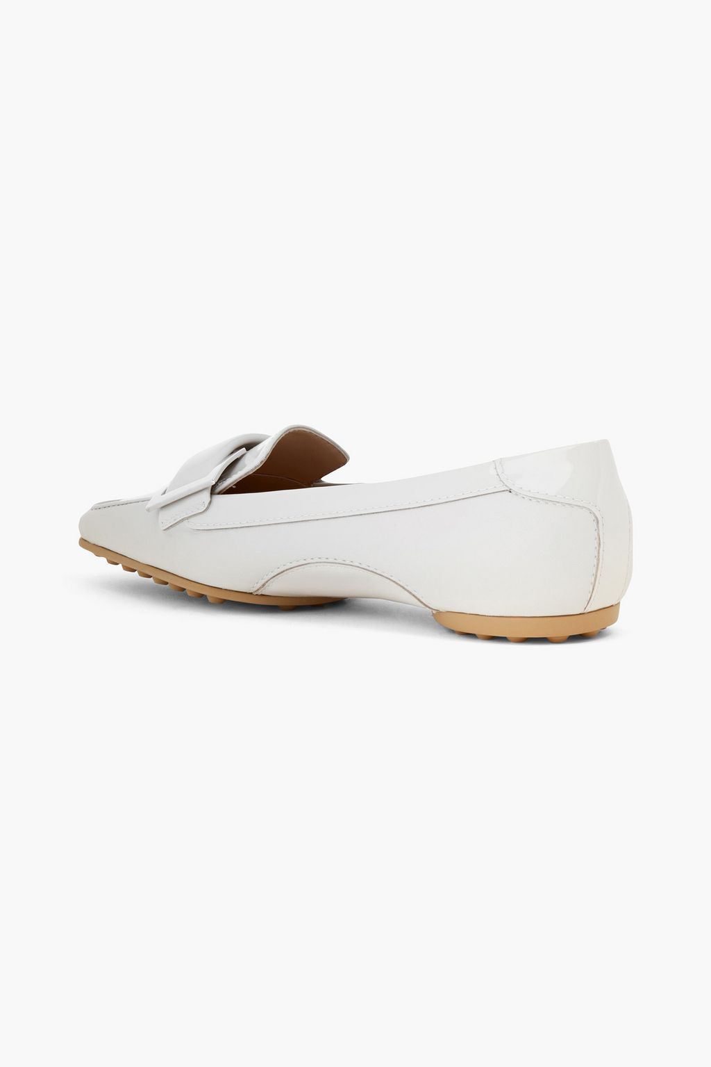 SERGIO ROSSI Embellished smooth and patent-leather loafers