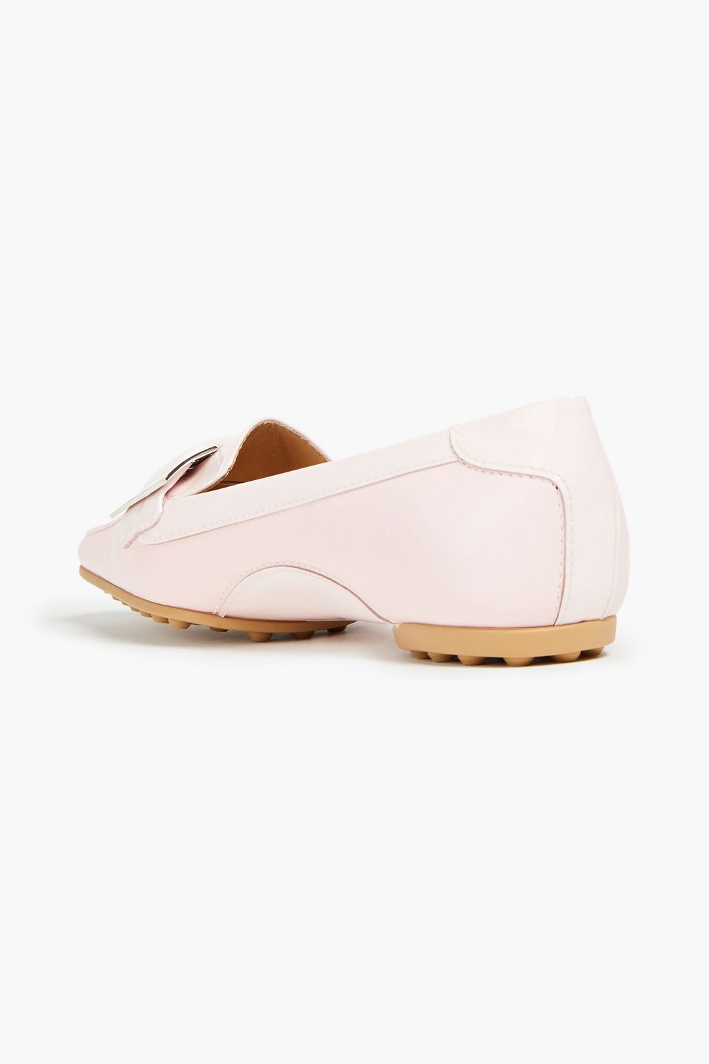 SERGIO ROSSI Embellished smooth and patent-leather loafers