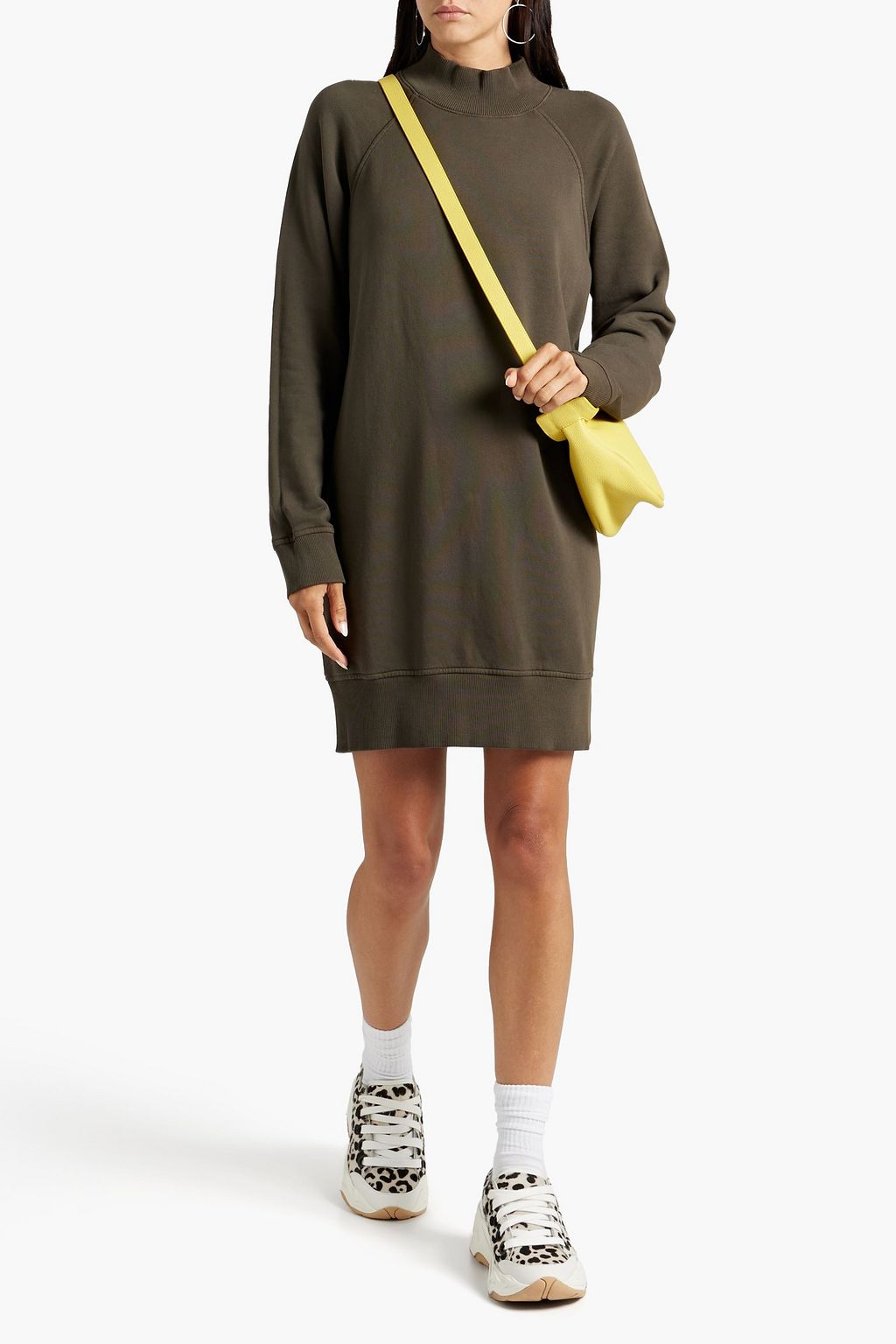 ATM ANTHONY THOMAS MELILLO French cotton-terry turtleneck mini dress