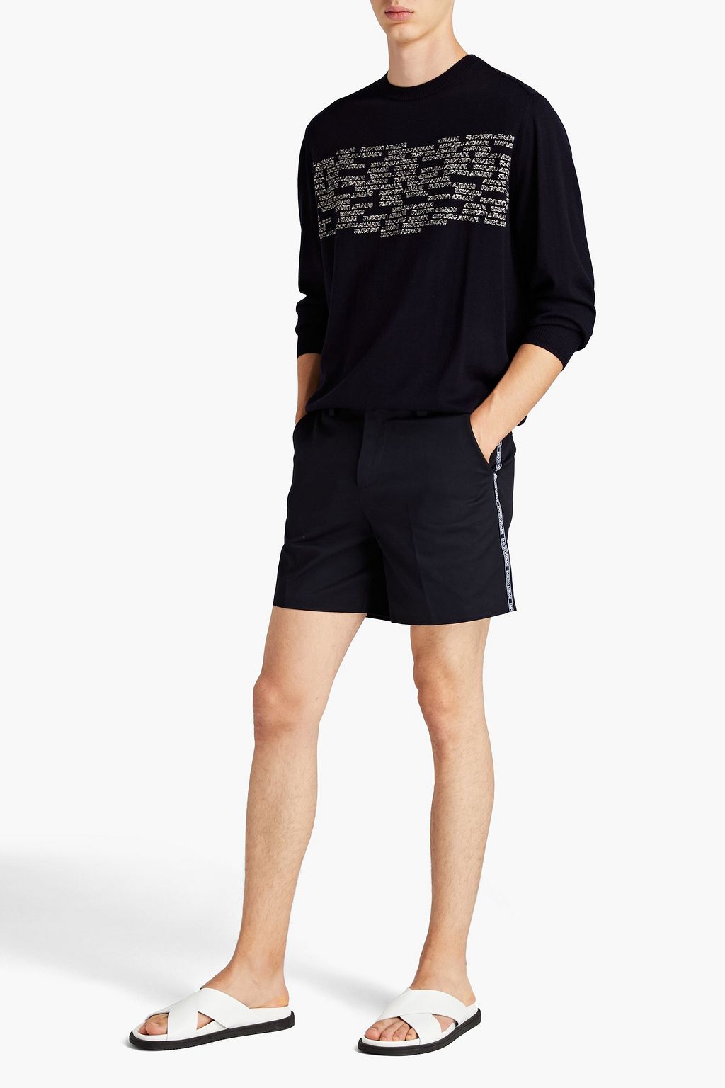 EMPORIO ARMANI Embroidered wool sweater