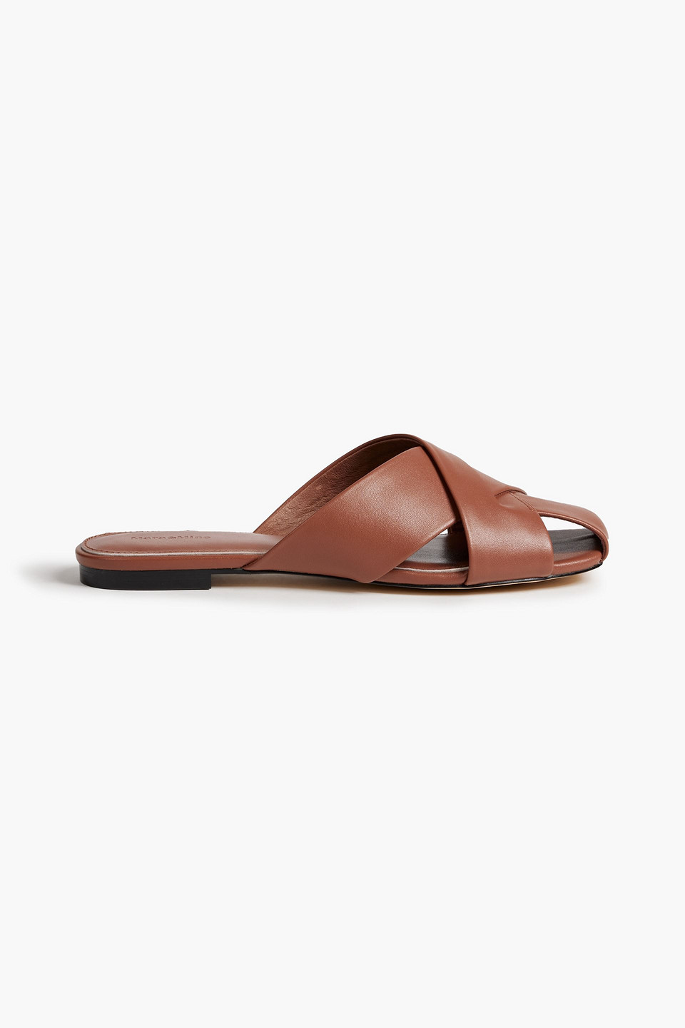 Mara & Mine Cecilia Leather Mules In Brown