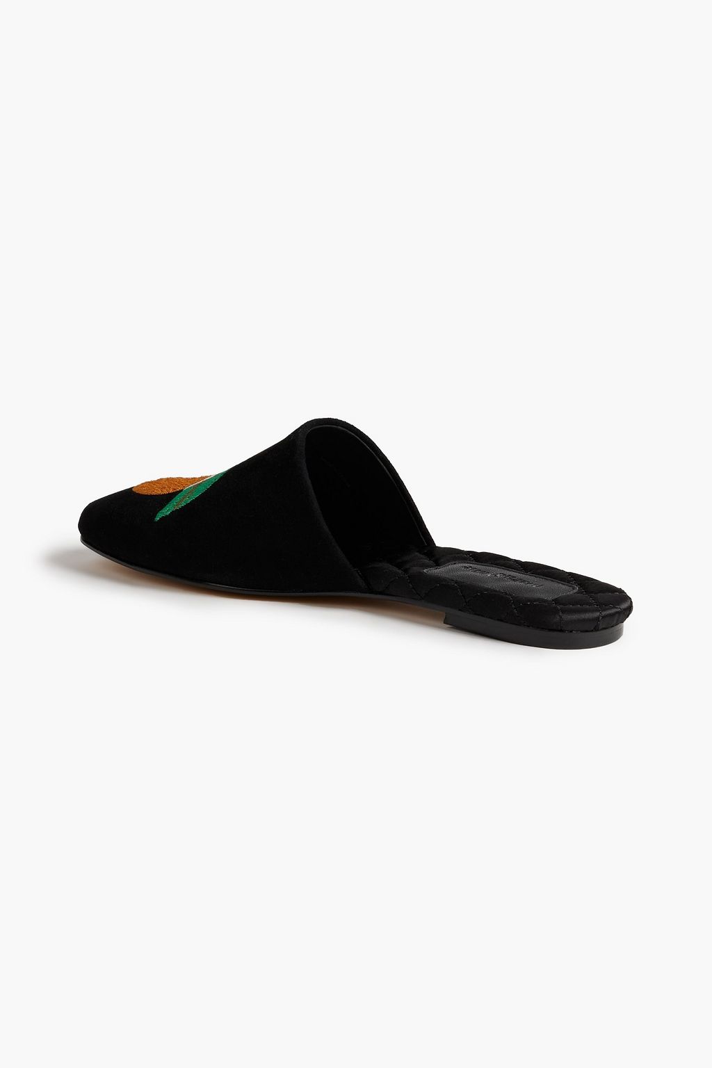 MARA & MINE Etta embroidered suede slippers