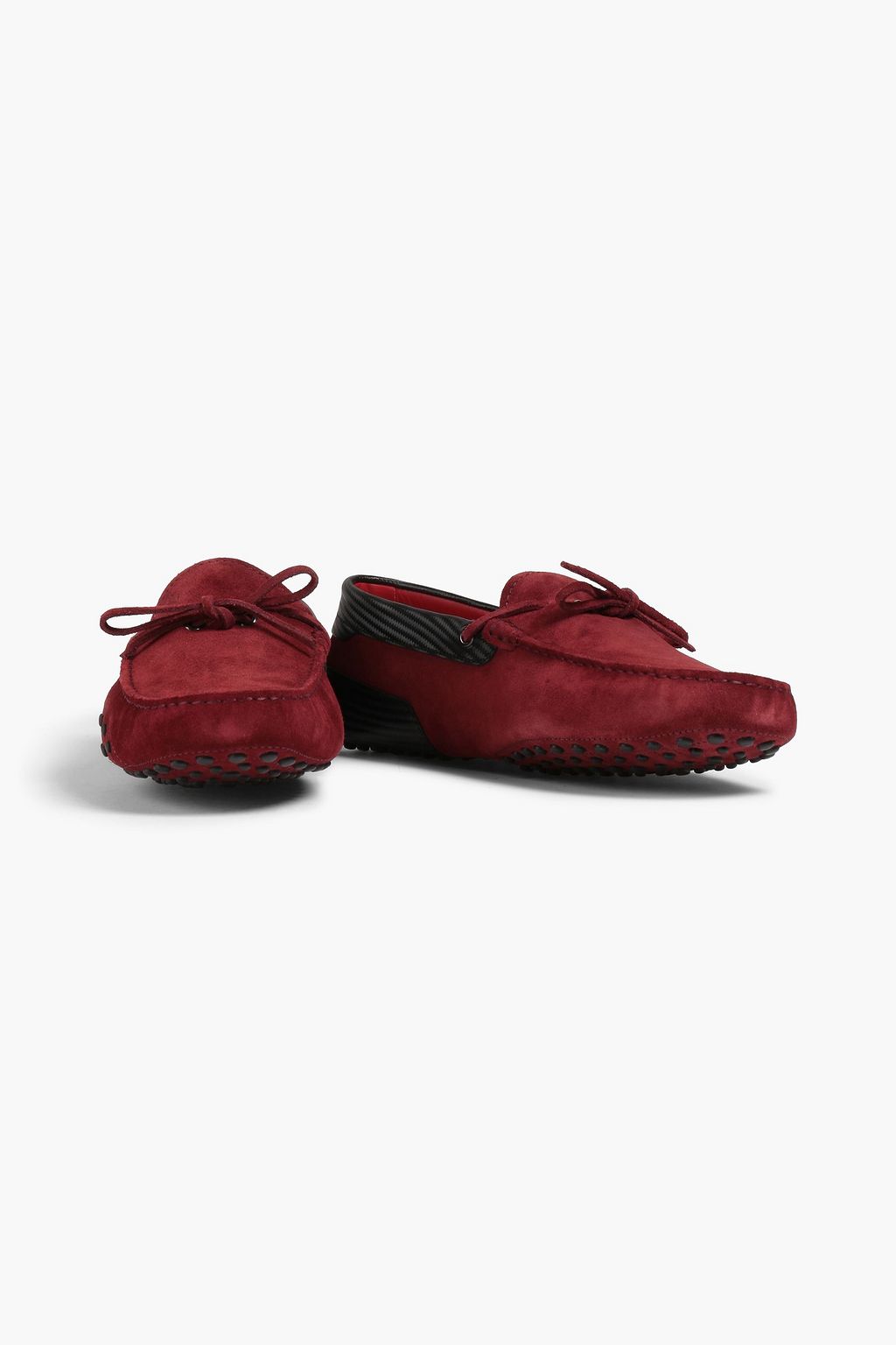 TOD'S FOR FERRARI Two-tone suede driving shoes | THE OUTNET