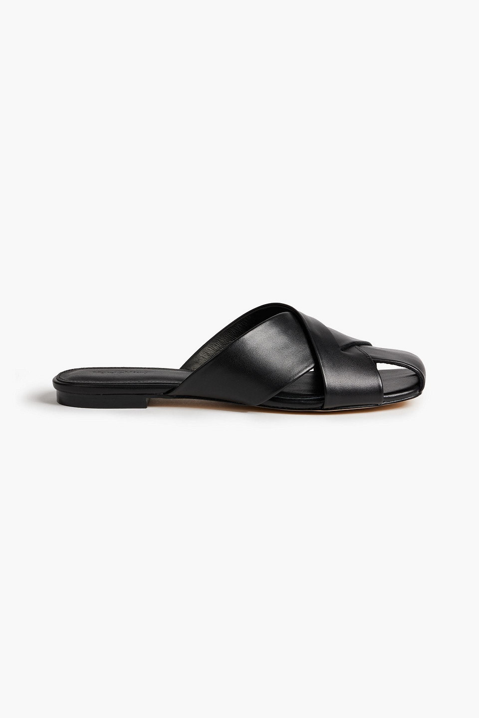 Mara & Mine Cecilia Leather Mules In Black