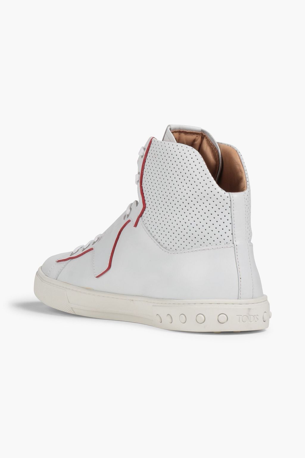 TOD'S FOR FERRARI Perforated leather high-top sneakers