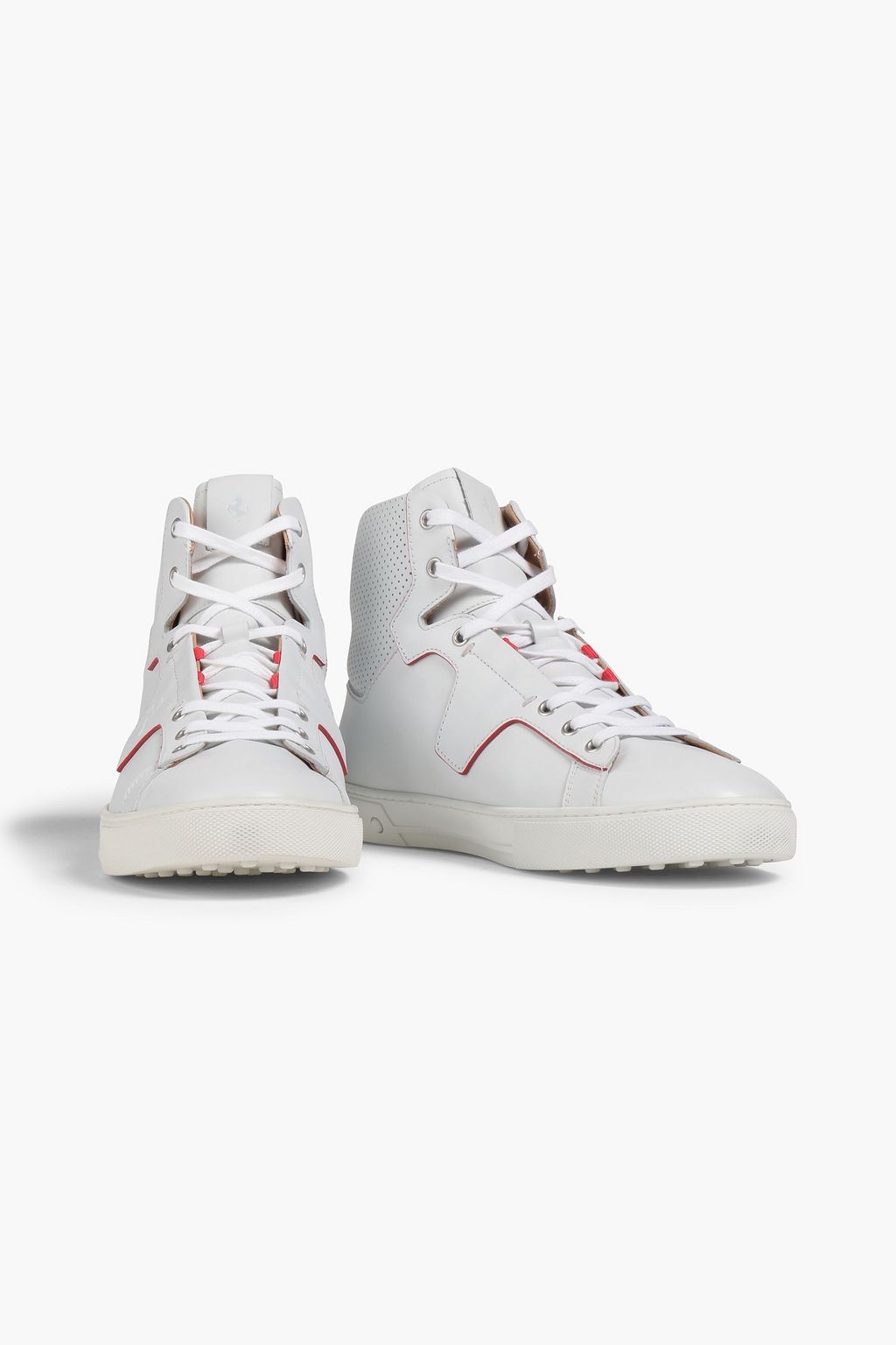TOD'S FOR FERRARI Perforated leather high-top sneakers