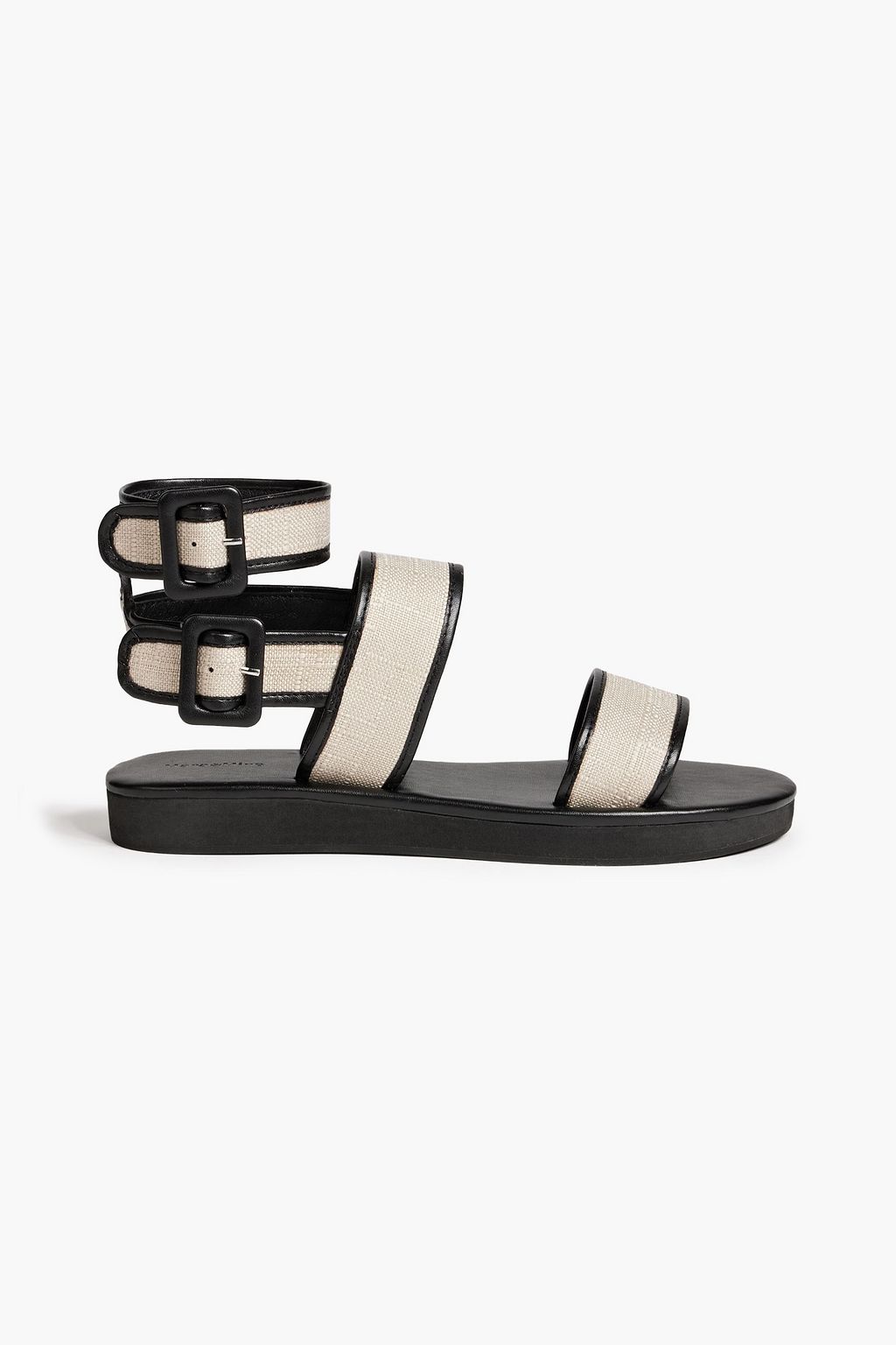 Beige Aurora leather-trimmed woven sandals | MARA u0026 MINE | THE OUTNET