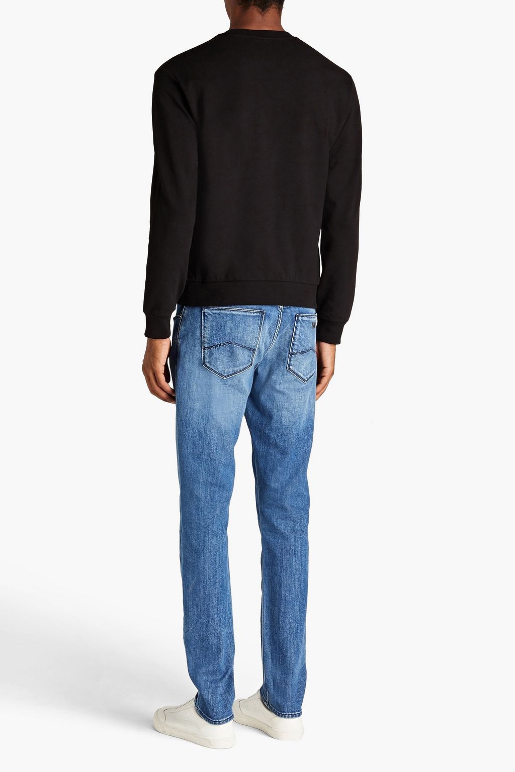 EMPORIO ARMANI Slim-fit faded denim jeans