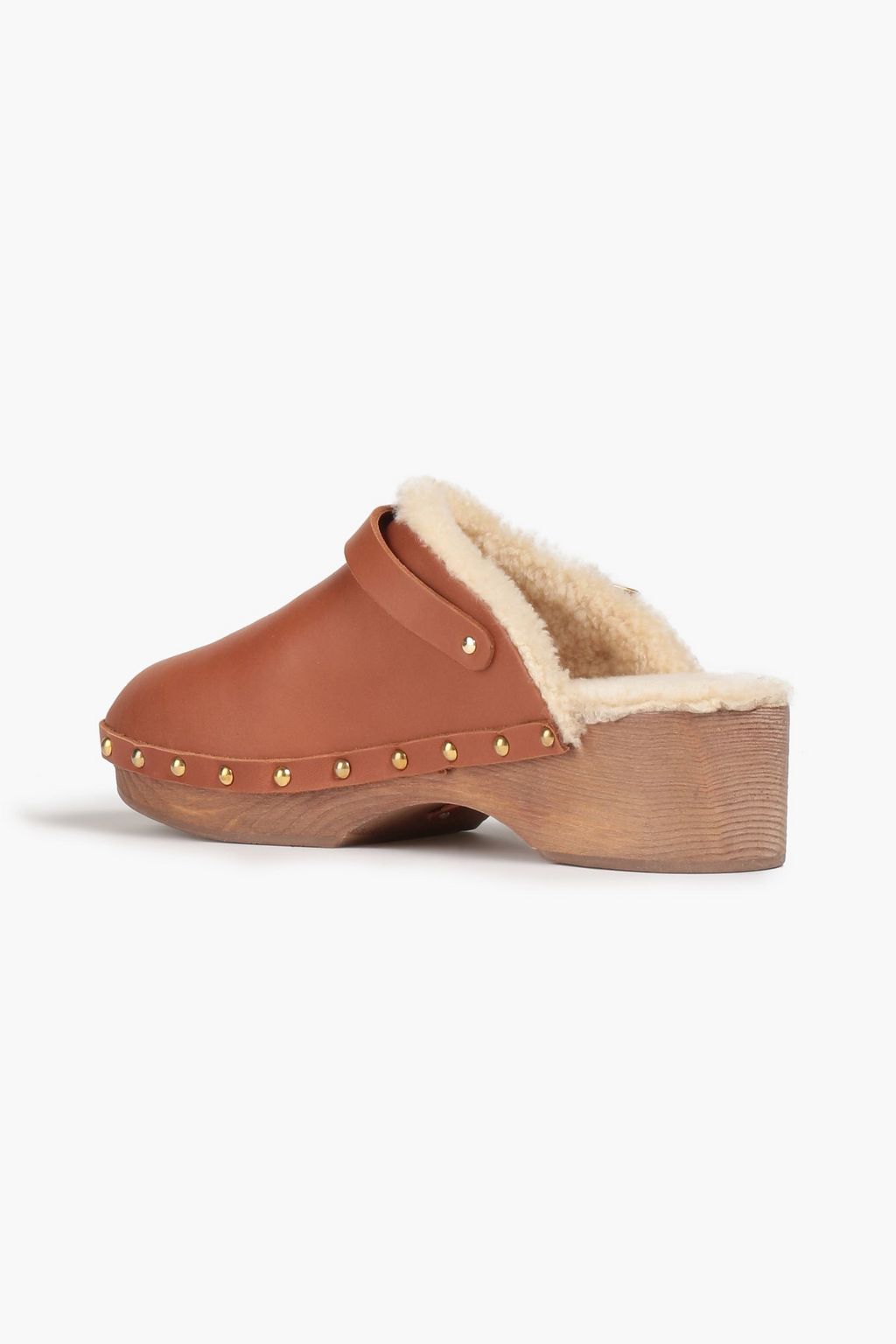 ANCIENT GREEK SANDALS 스터드 장식 시어링 안감 가죽 뮬