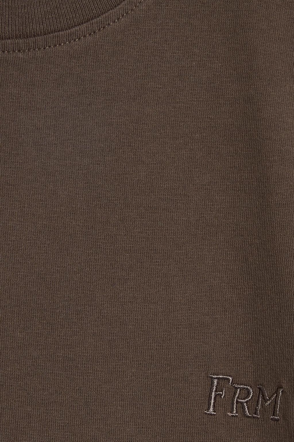 FRAME Embroidered cotton jersey Tshirt THE