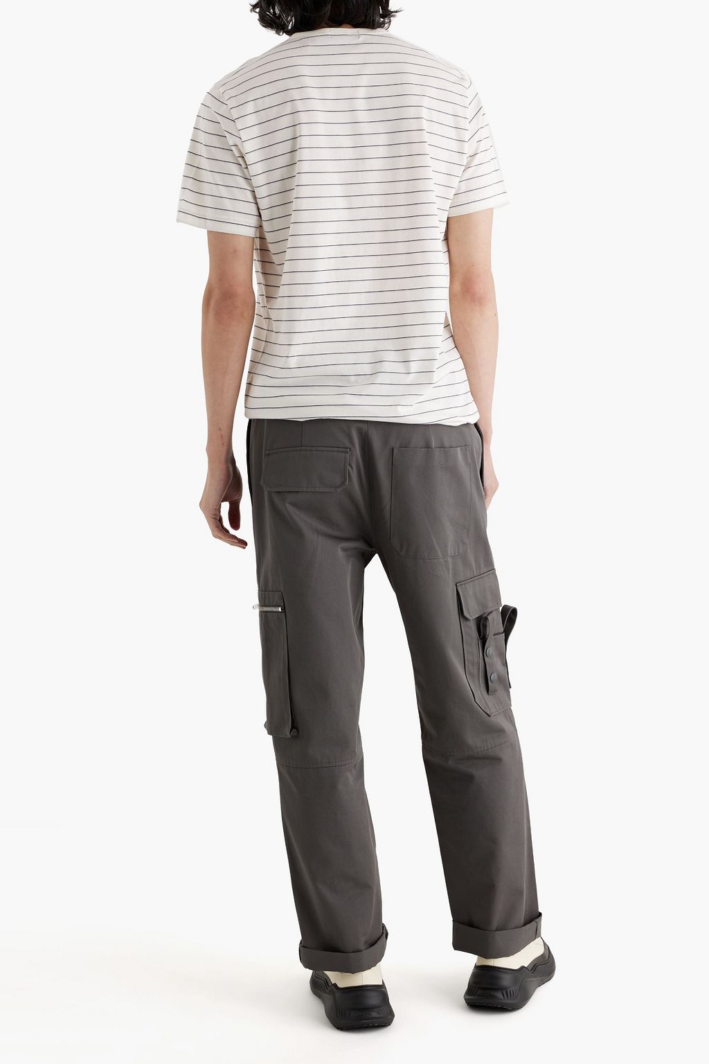 THEORY Striped Pima cotton-jersey T-shirt