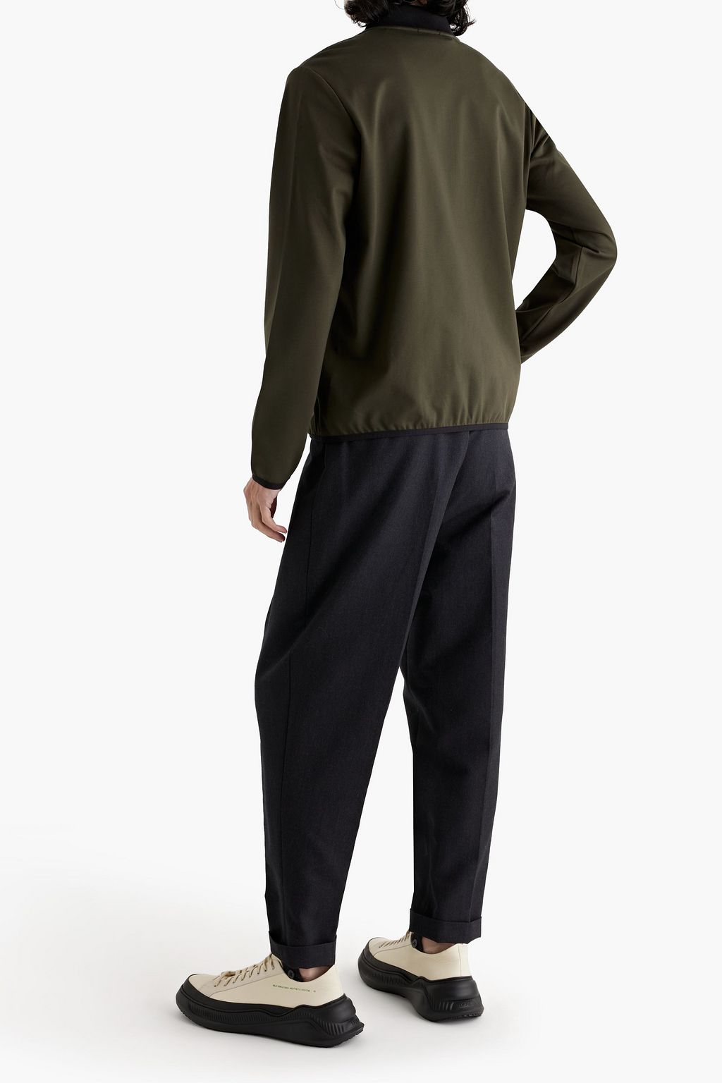 THEORY Tech-jersey bomber jacket