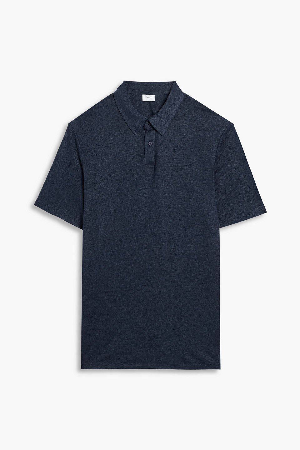 Onia Slub Linen Jersey Polo Shirt In Navy