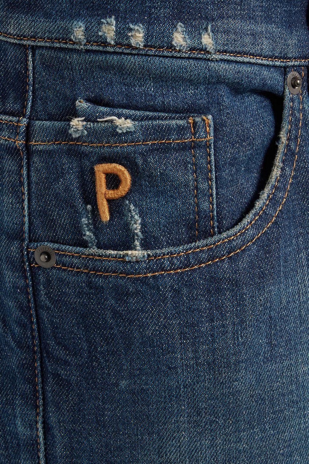 PESERICO Faded distressed denim jeans