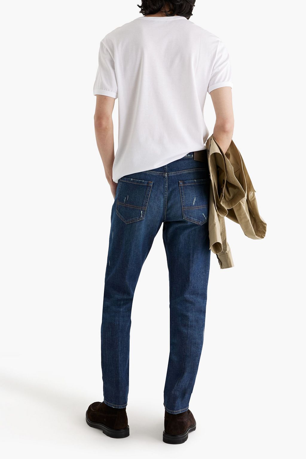 PESERICO Faded distressed denim jeans