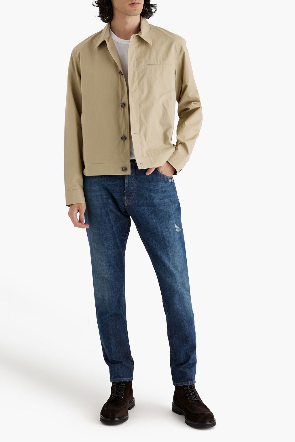 PESERICO Faded distressed denim jeans