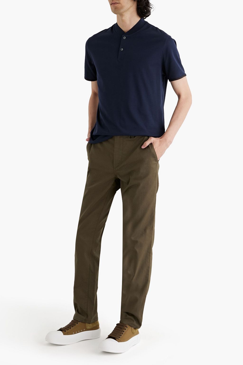 THEORY Berk  Pima cotton-blend jersey polo shirt