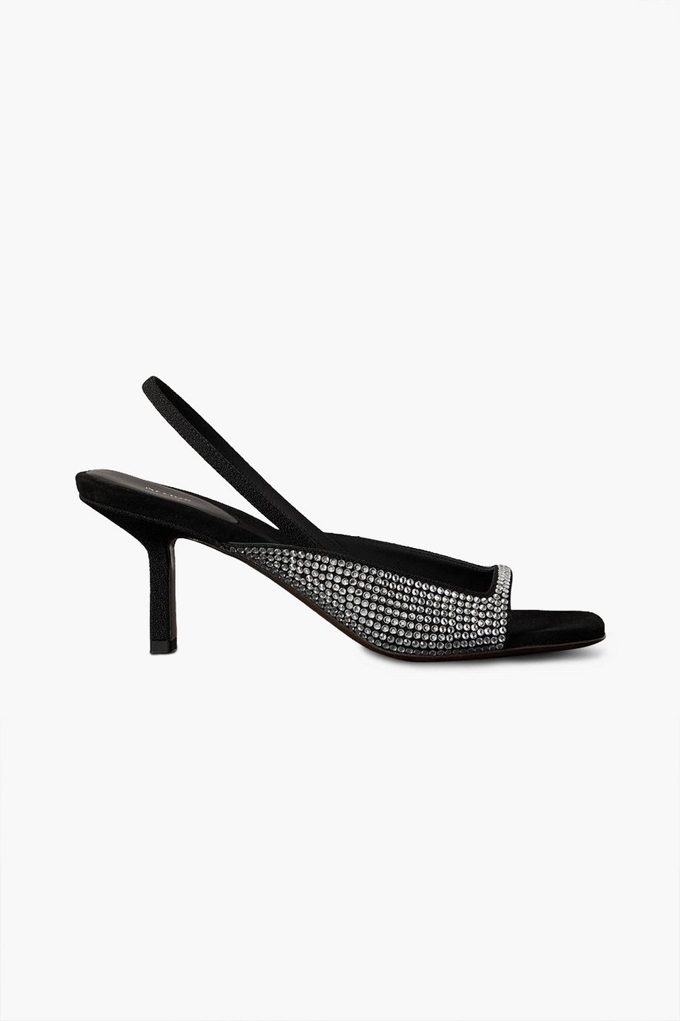 Neous Kamui Jewel Sling-back Kitten Heel Sandals In Black