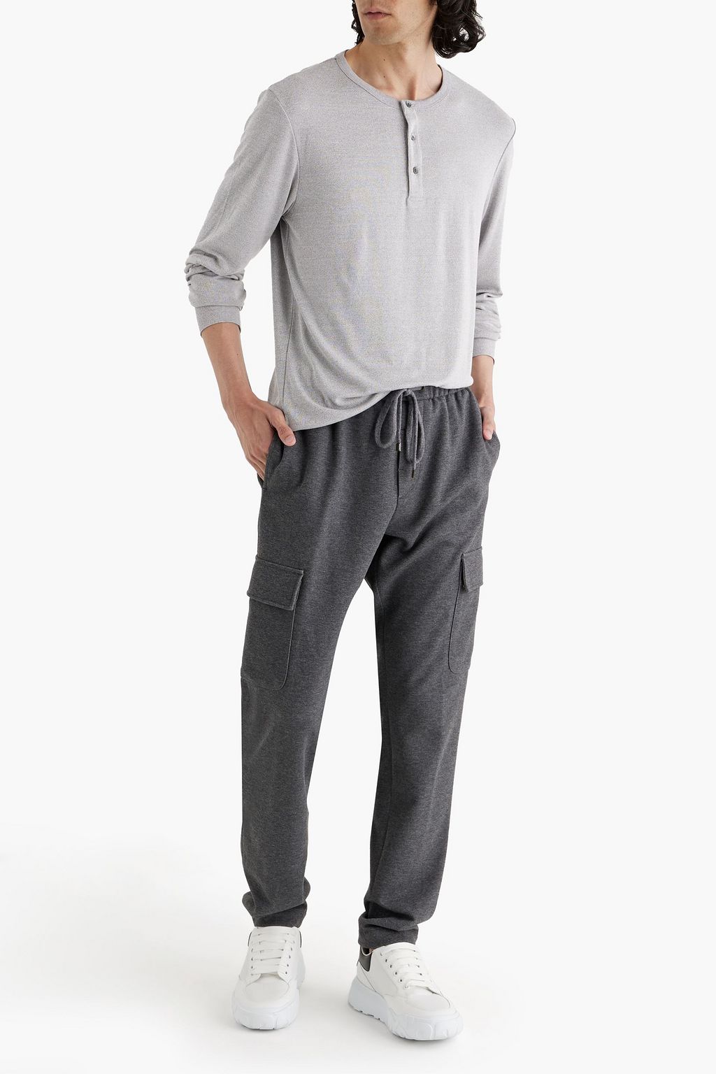 THEORY Modal-blend jersey Henley T-shirt