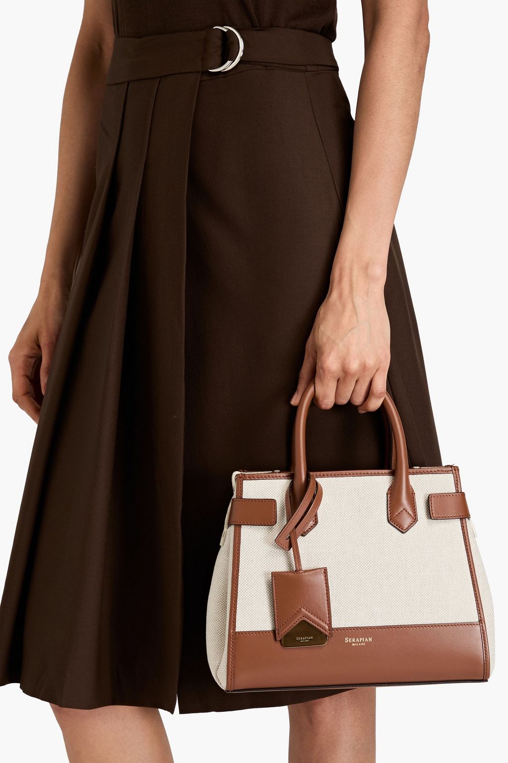SERAPIAN Canvas and leather tote
