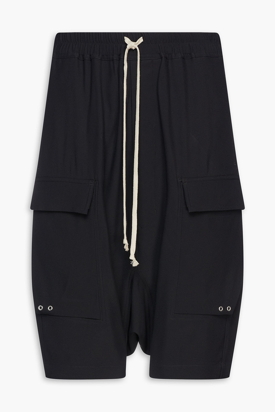 Rick Owens Cropped Cady Cargo Trousers In Black