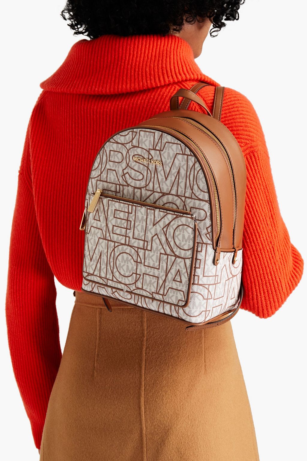 MICHAEL MICHAEL KORS Adina printed faux texturedleather backpack THE