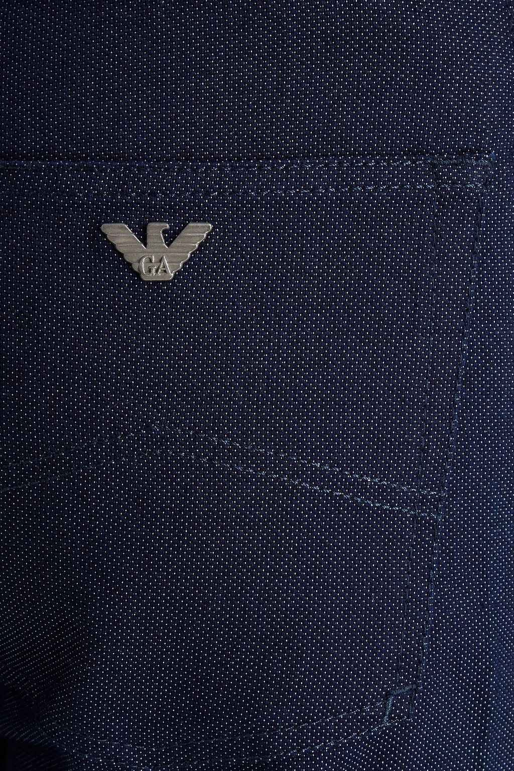 EMPORIO ARMANI Slim-fit cotton-blend stretch-jacquard pants