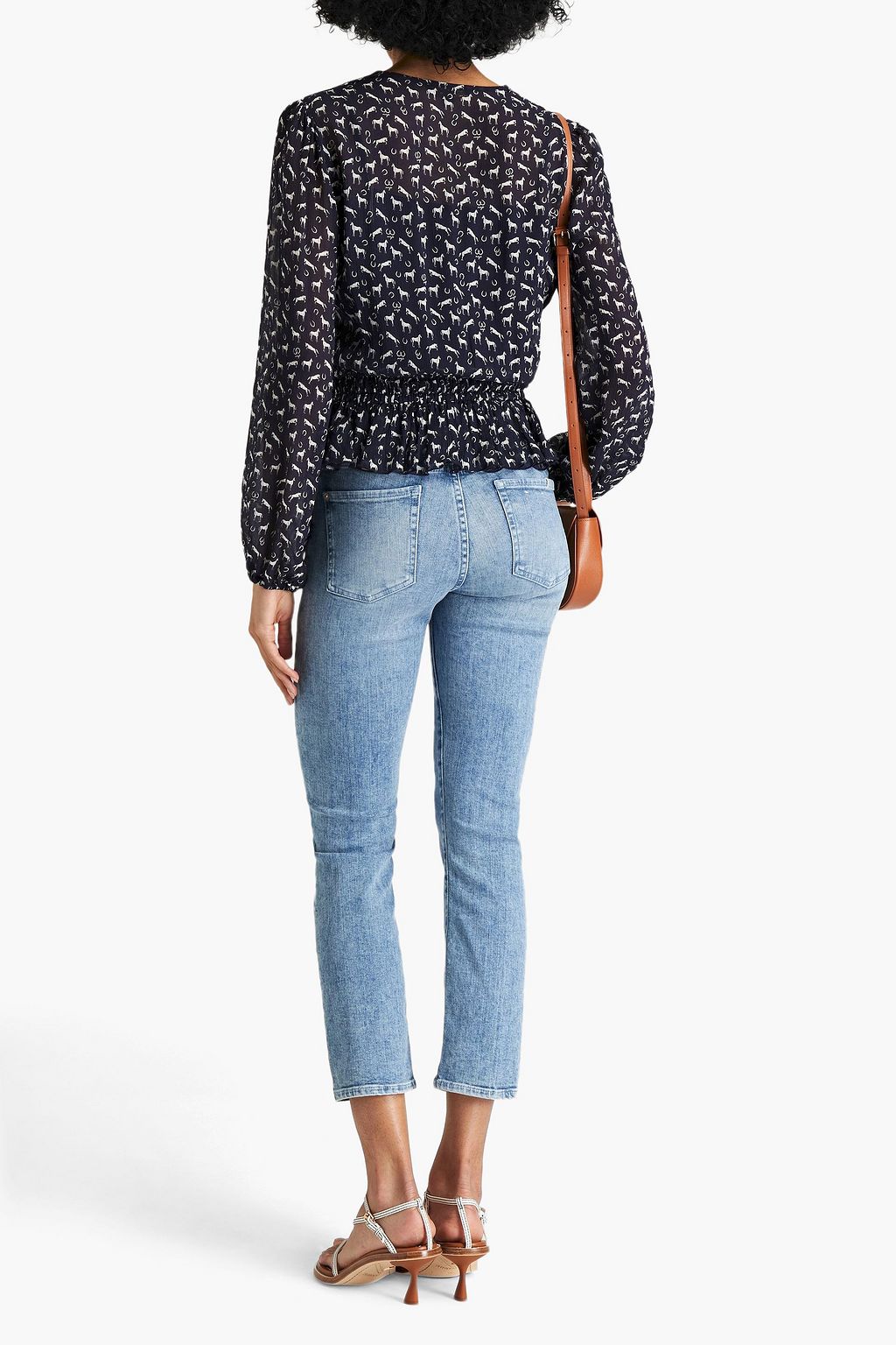 MAJE Printed crepon blouse
