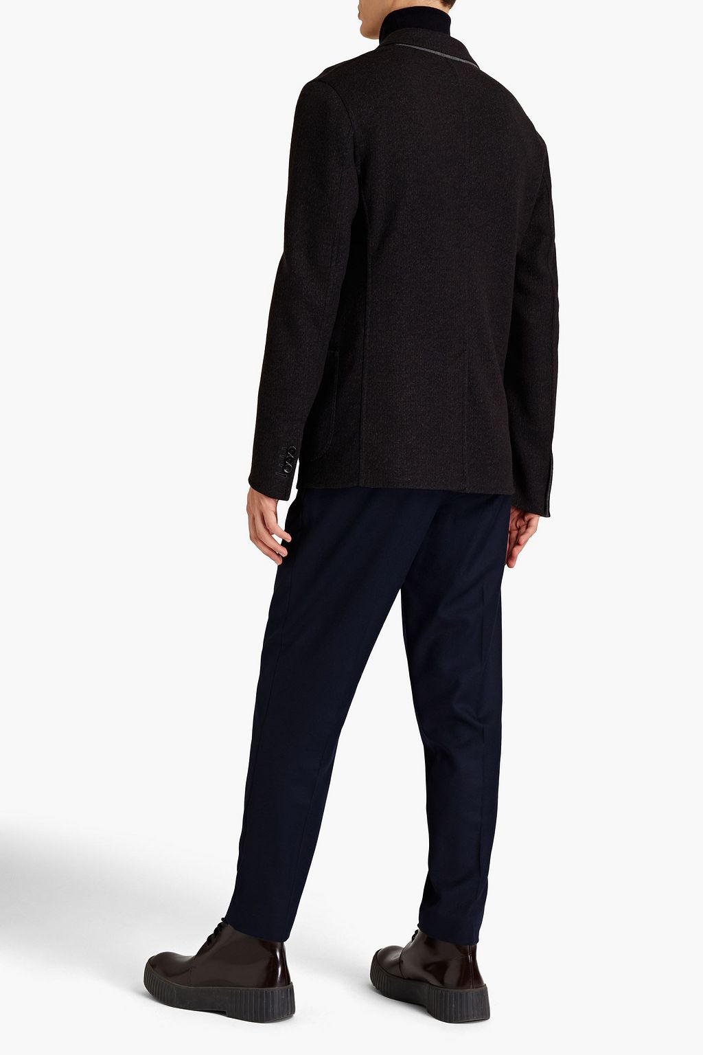 DOLCE & GABBANA Mélange brushed wool-jersey blazer