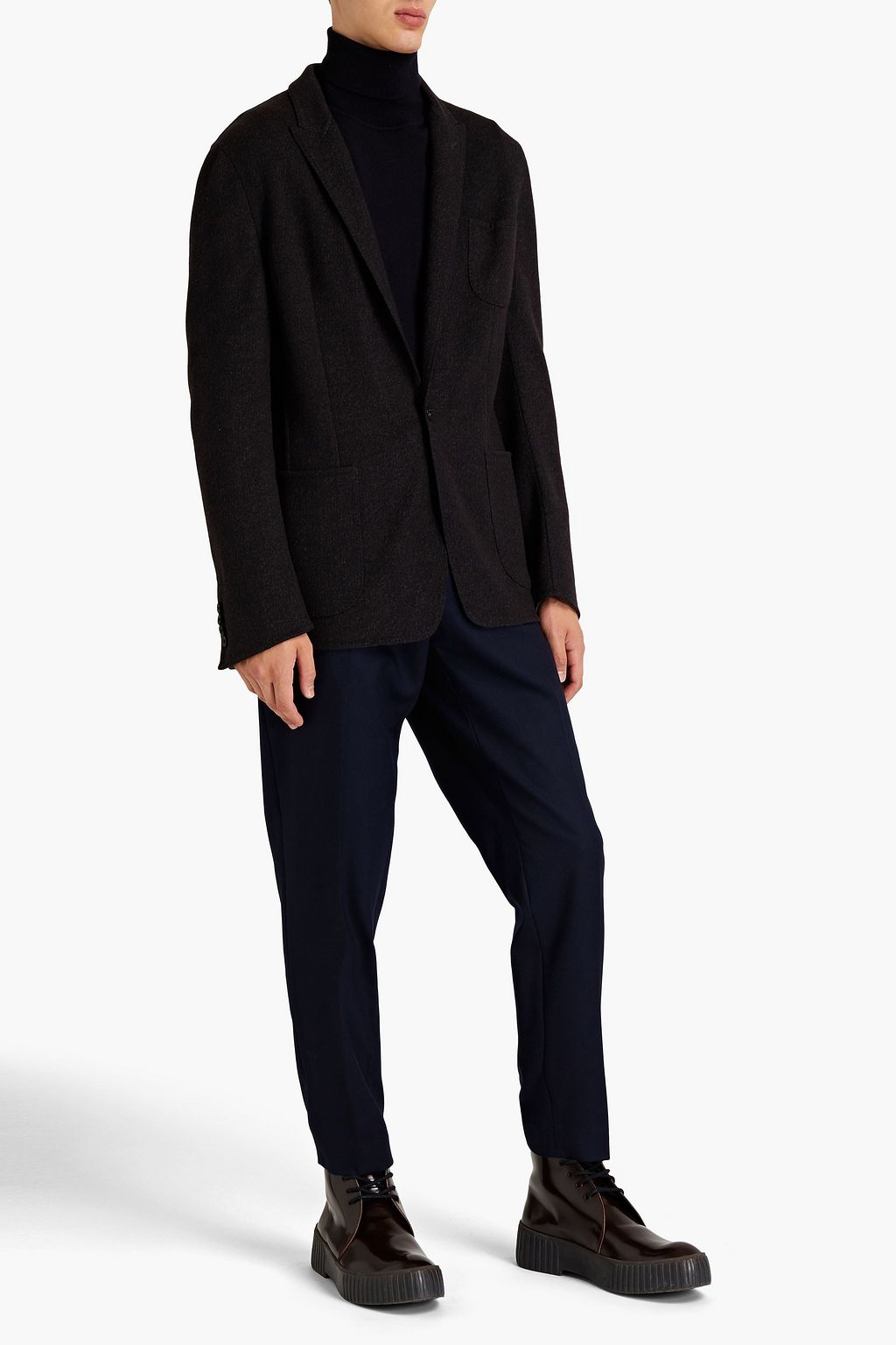 DOLCE & GABBANA Mélange brushed wool-jersey blazer
