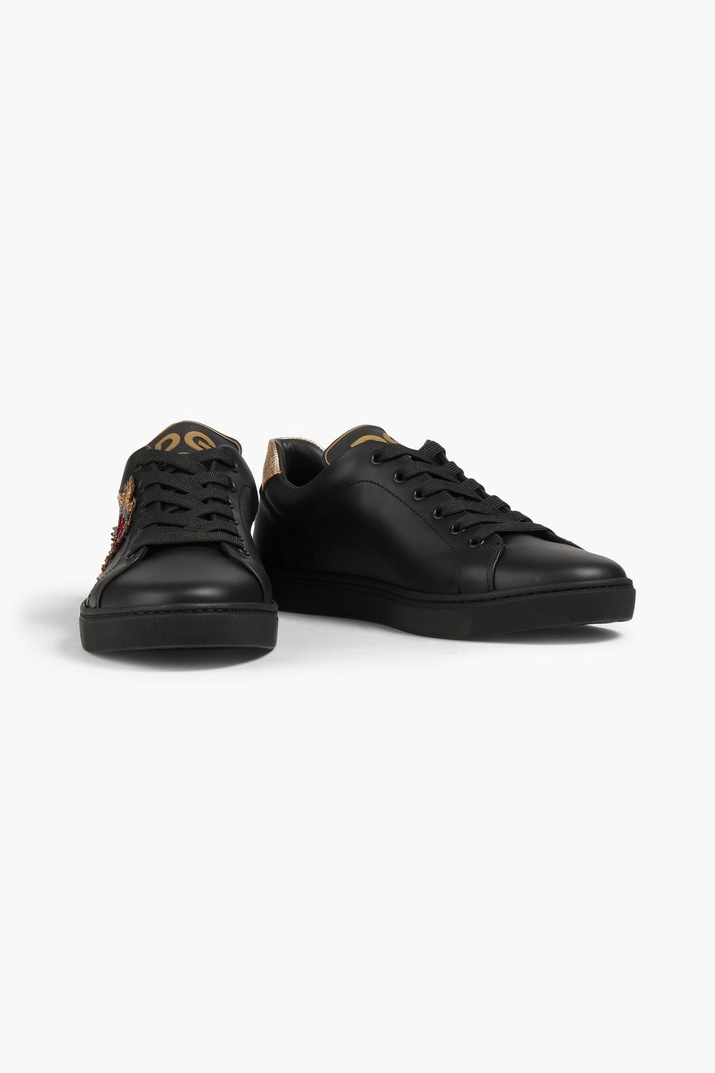 dolce & gabbana embellished leather sneakers