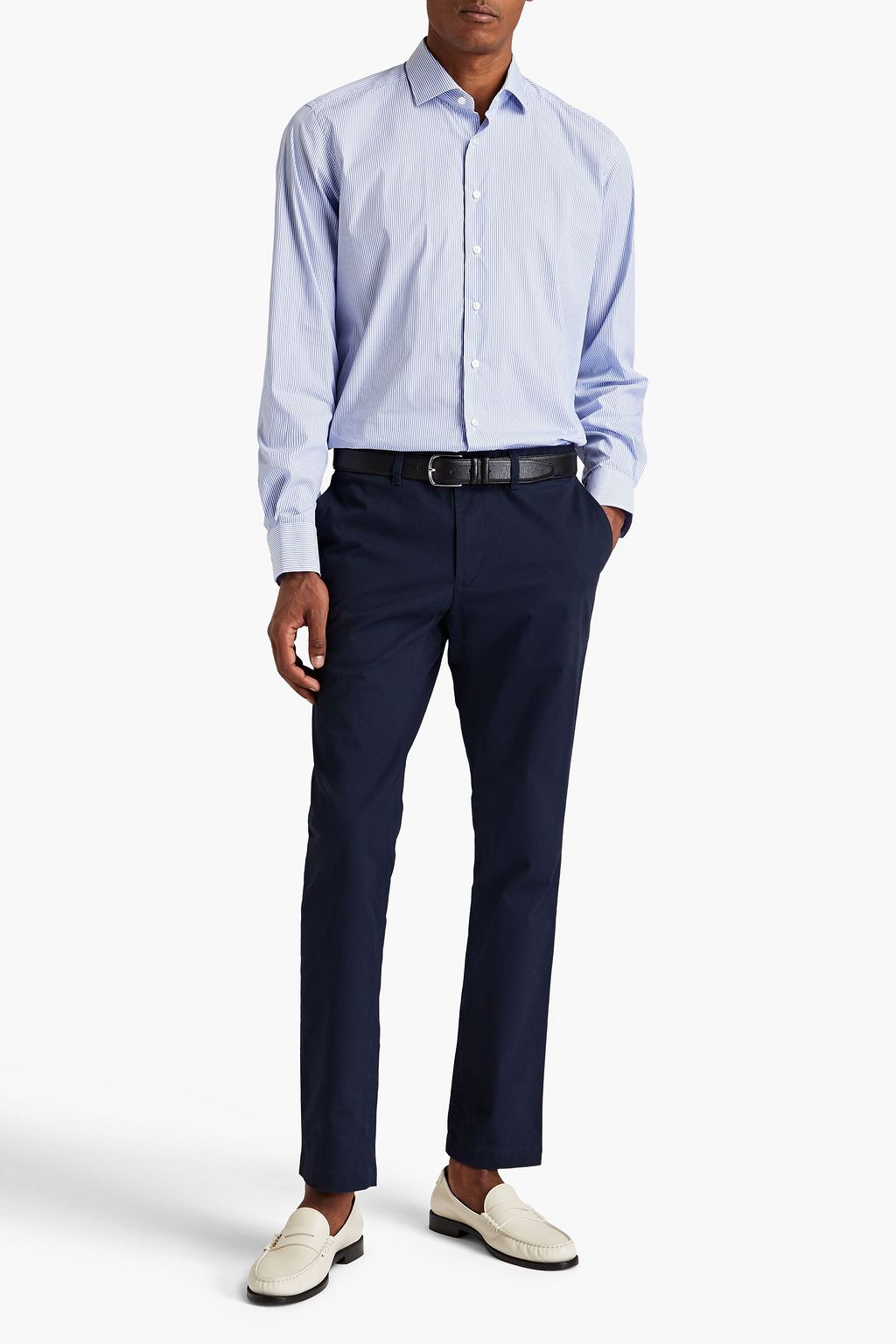 PESERICO Striped stretch-cotton poplin shirt