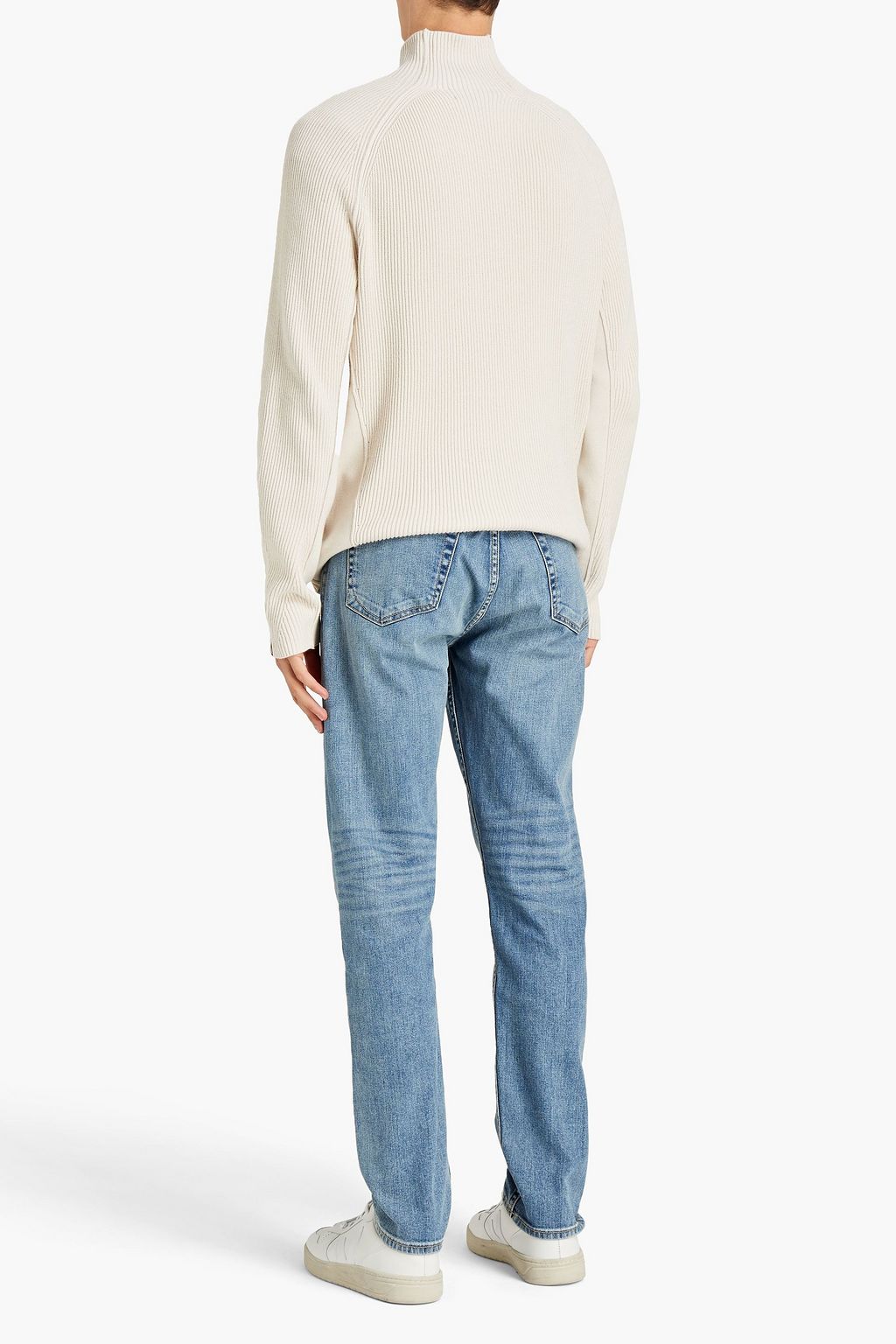 RAG & BONE Ribbed cotton-blend zip-up cardigan