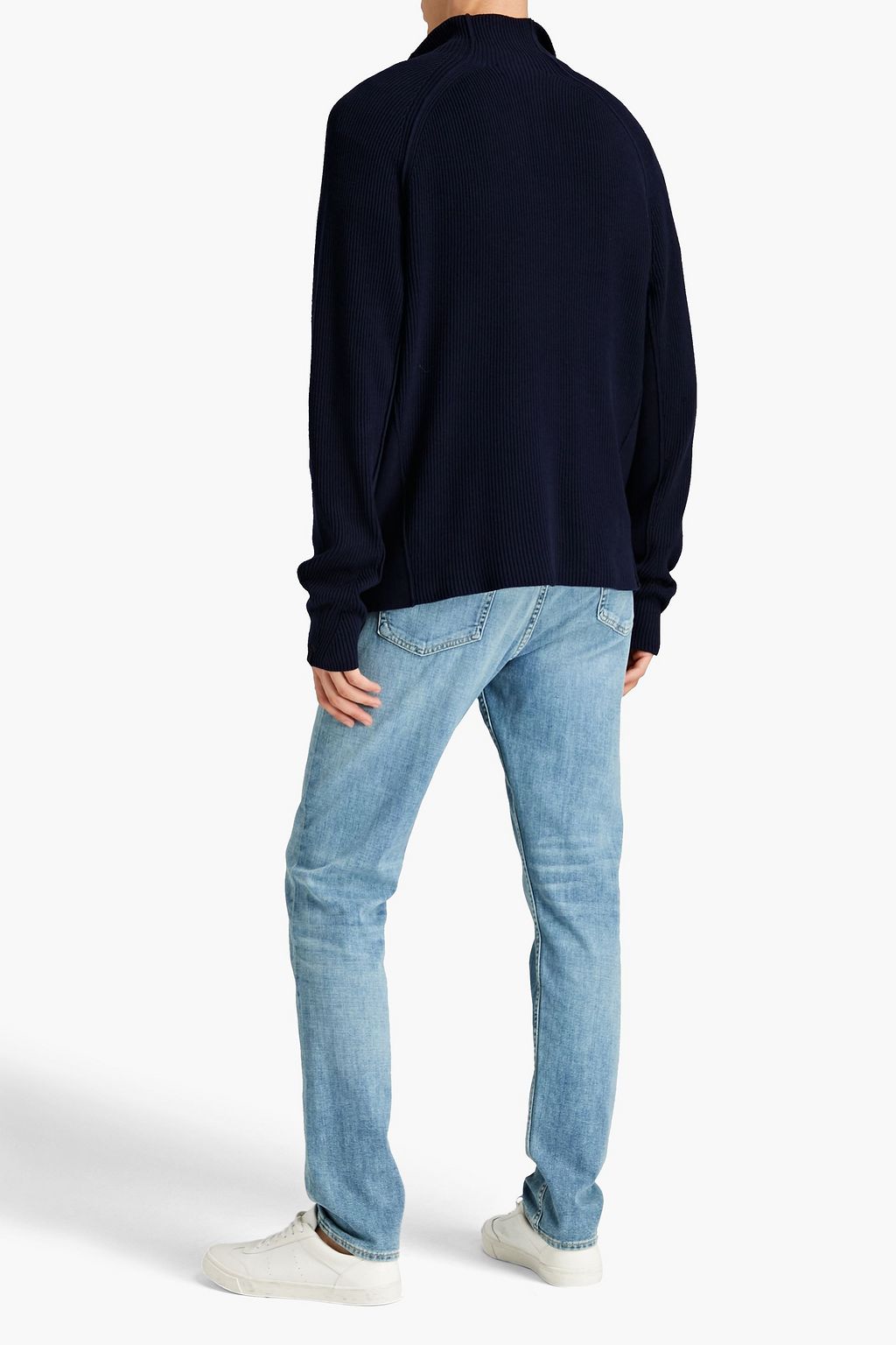 RAG & BONE Ribbed cotton-blend zip-up cardigan