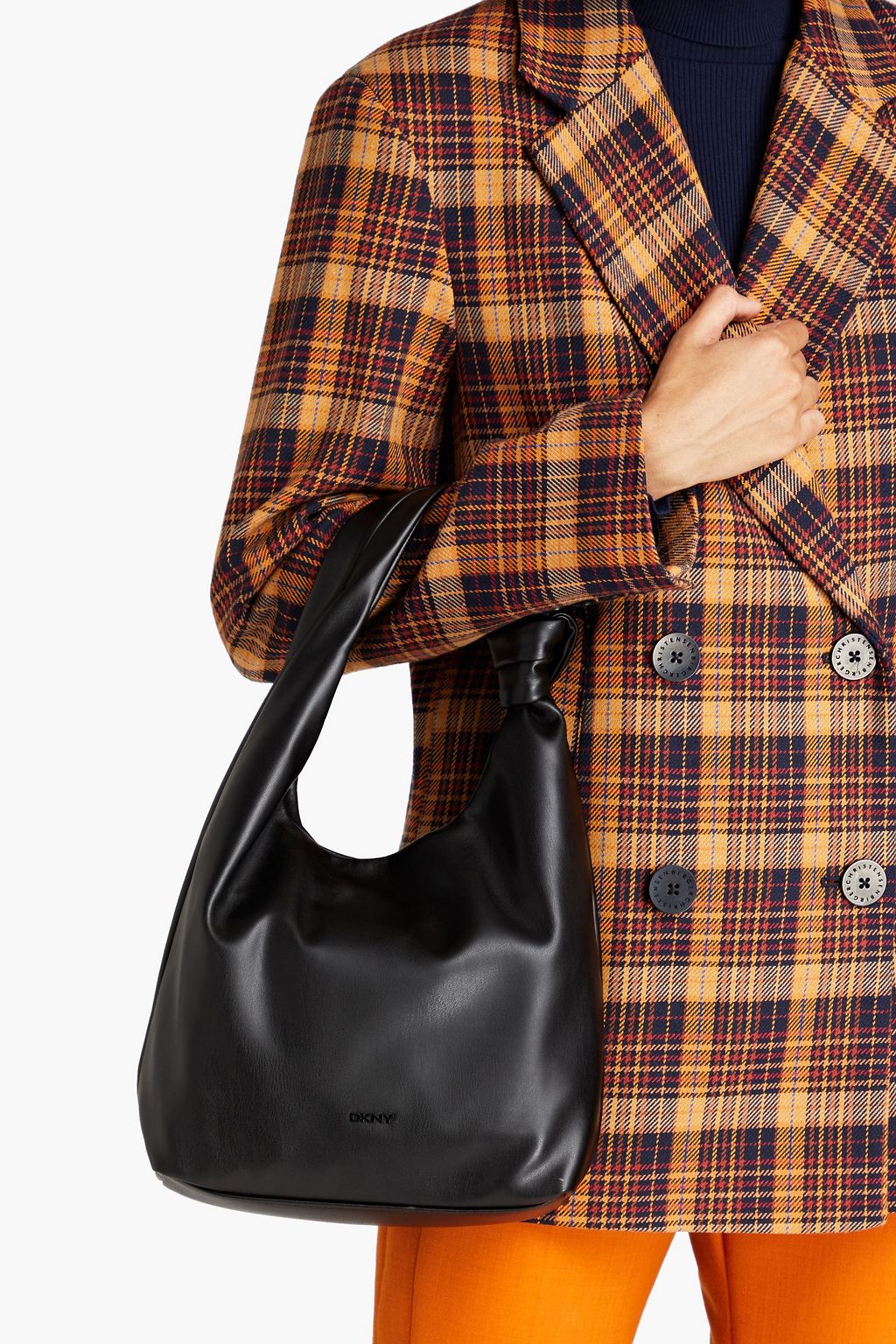 DKNY Sasha knotted faux leather shoulder bag