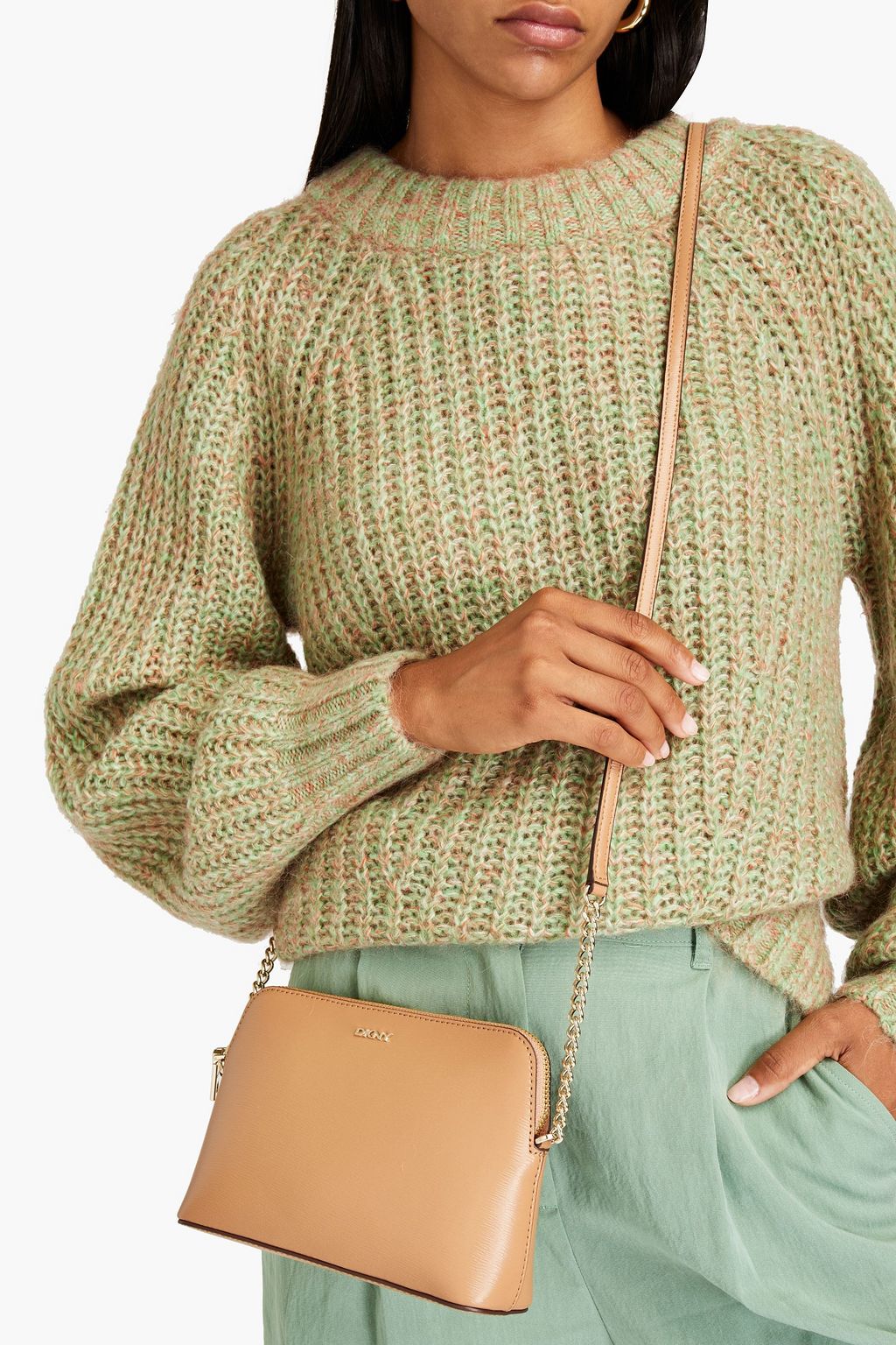 DKNY Bryant Dome textured-leather shoulder bag