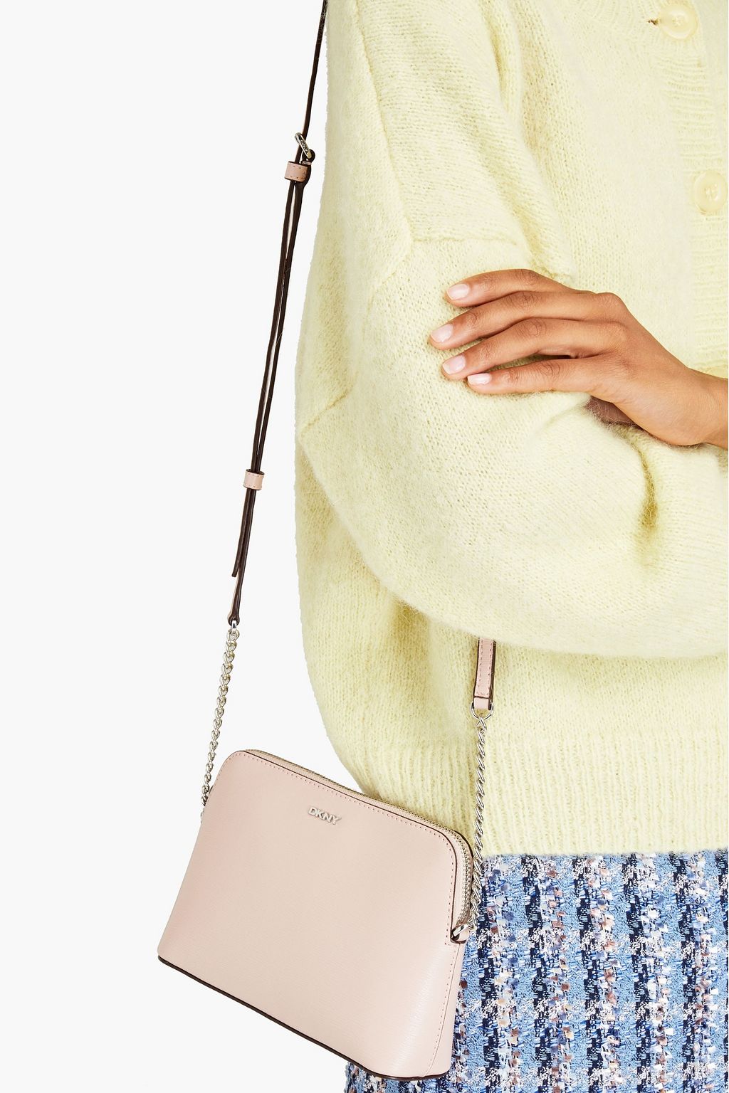 DKNY Bryant Dome textured-leather shoulder bag